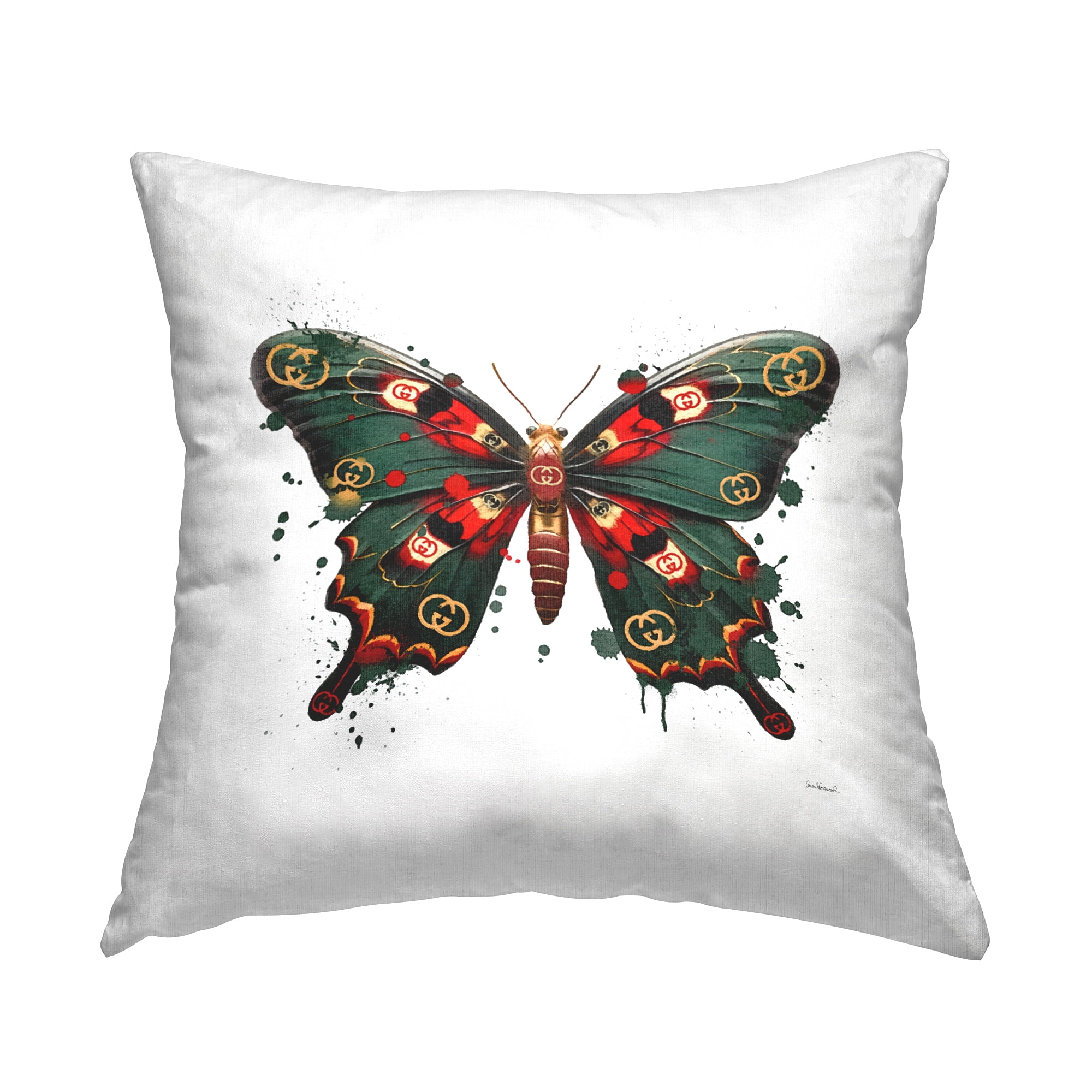 Stupell Industries Modern Fashion Butterfly Decorative Printed Throw Pillow, 18 x 18