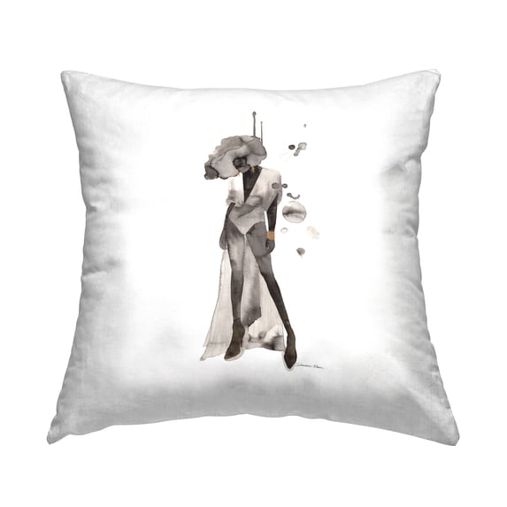 Stupell Industries Modern Fashion Silhouette Square Decorative Printed Throw Pillow, 18 x 18