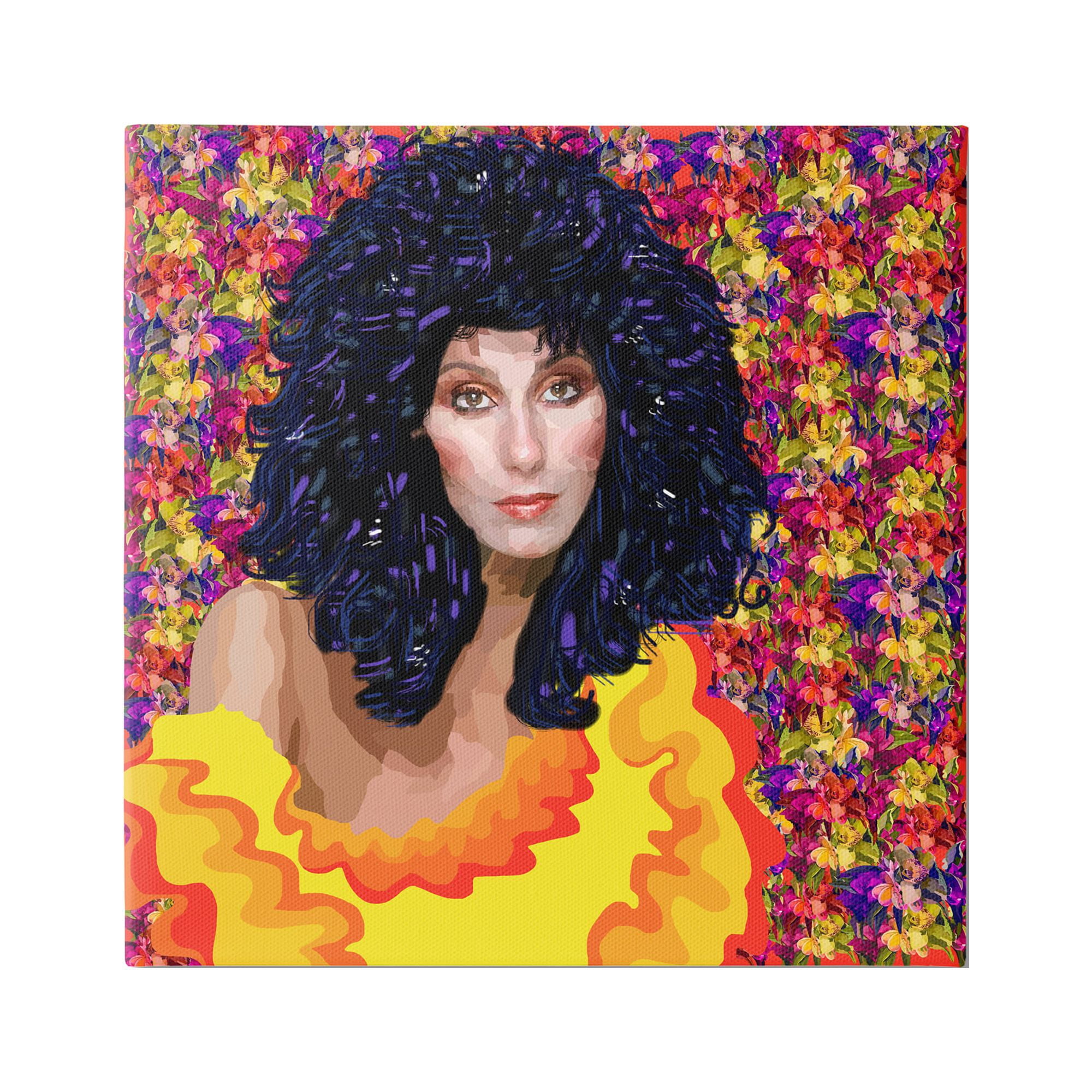 Stupell Industries Modern Fashion Singer Icon Floral Petal Pattern Background, 36 x 36, Design by Lynnda Rakos
