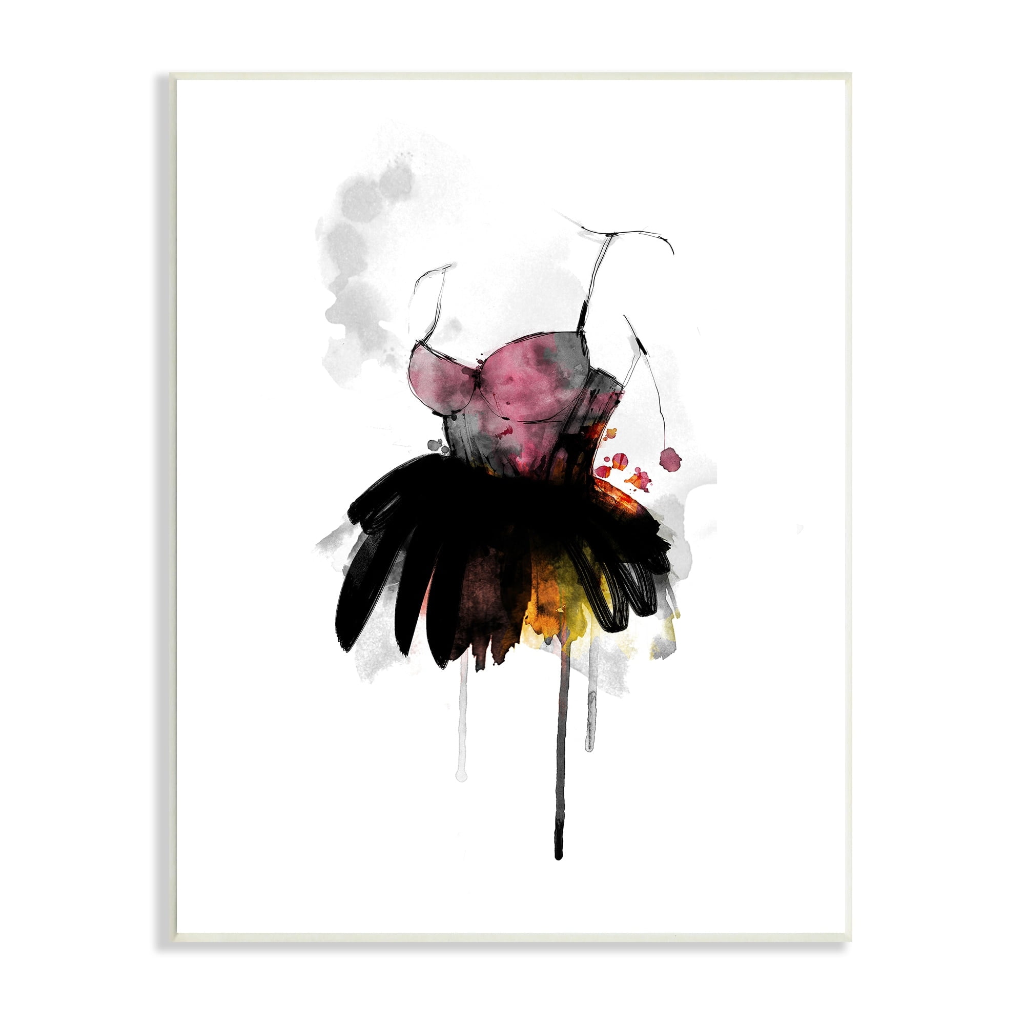 Stupell Industries Modern Female Corset Fashion Illustration Abstract Dress, 10 x 15,Design by Lotta Larsdotter