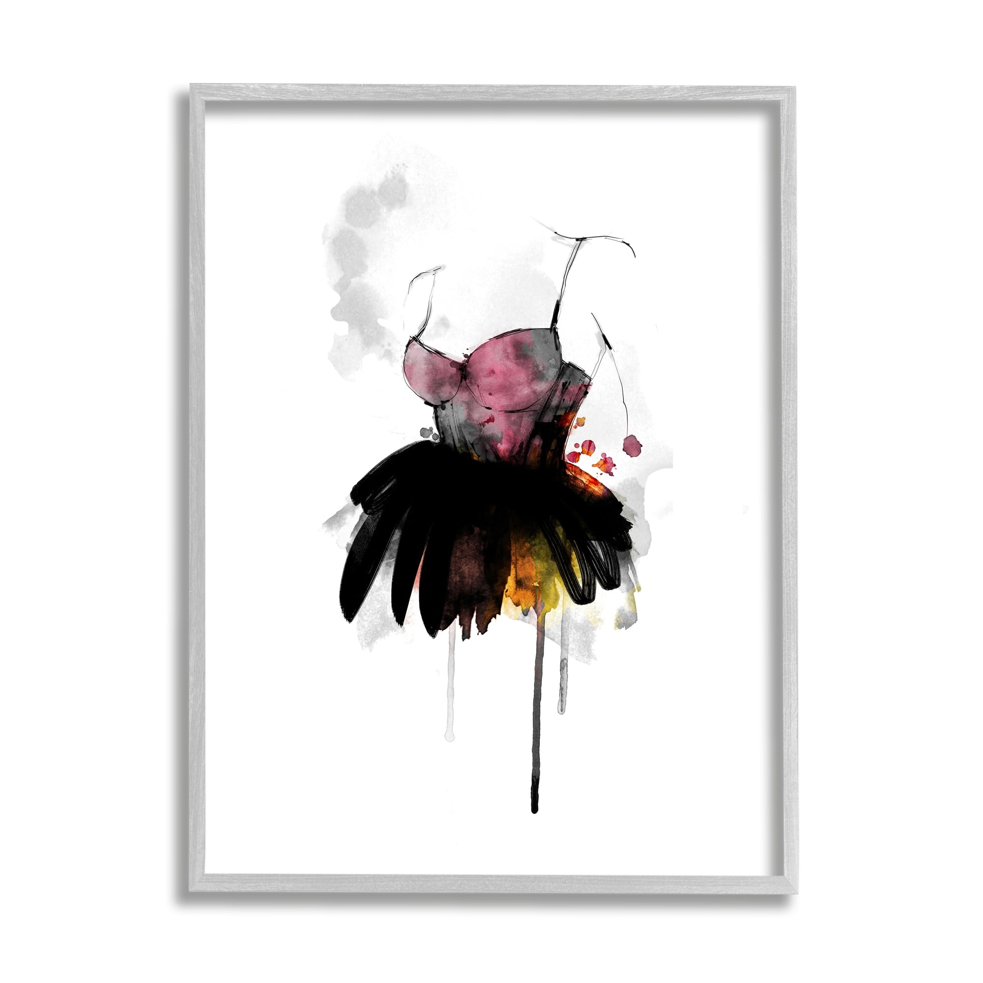 Stupell Industries Modern Female Corset Fashion Illustration Abstract Dress, 24 x 30,Design by Lotta Larsdotter