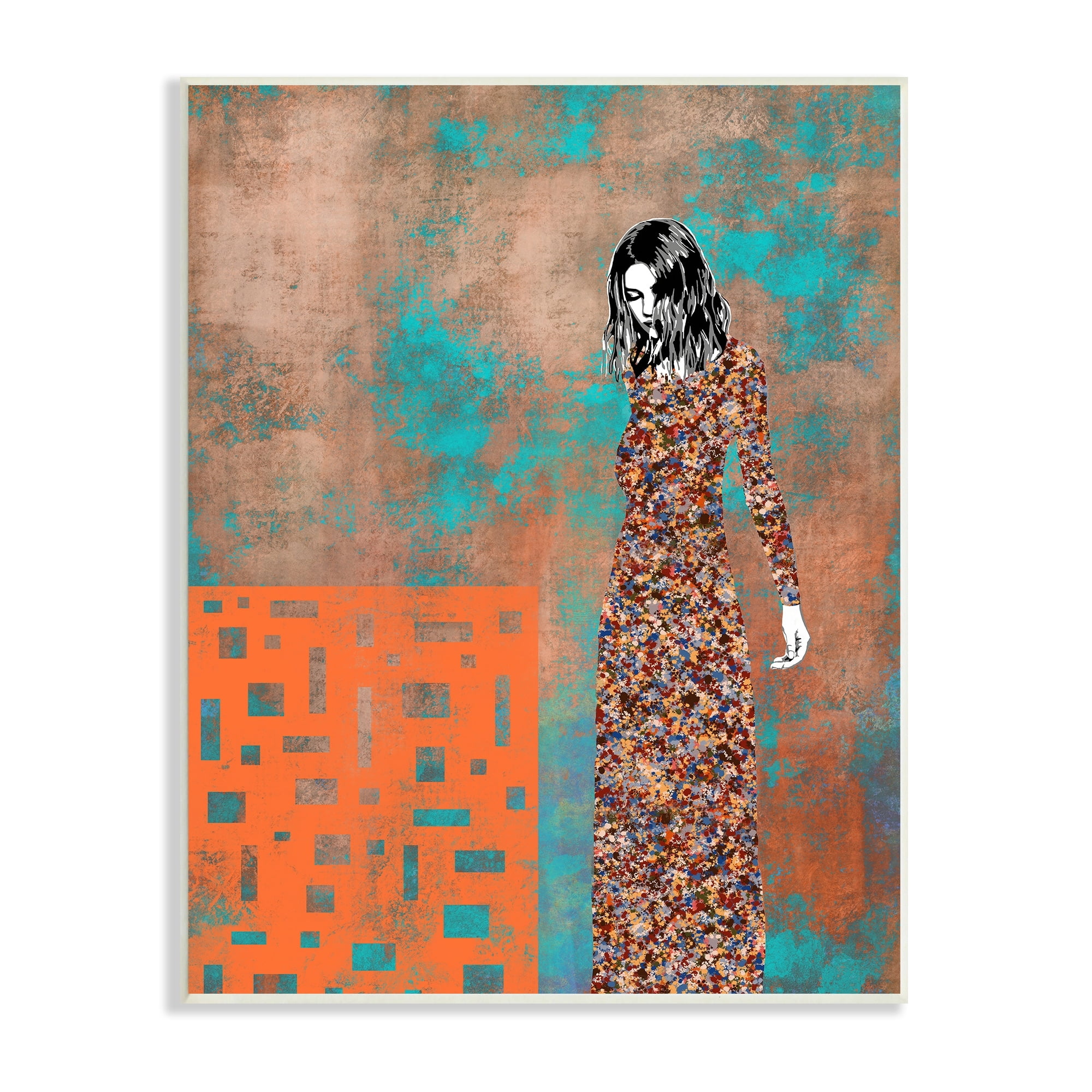 Stupell Industries Modern Female Portrait Abstract Collage Bold Shapes, 13 x 19,Design by Jose Cacho