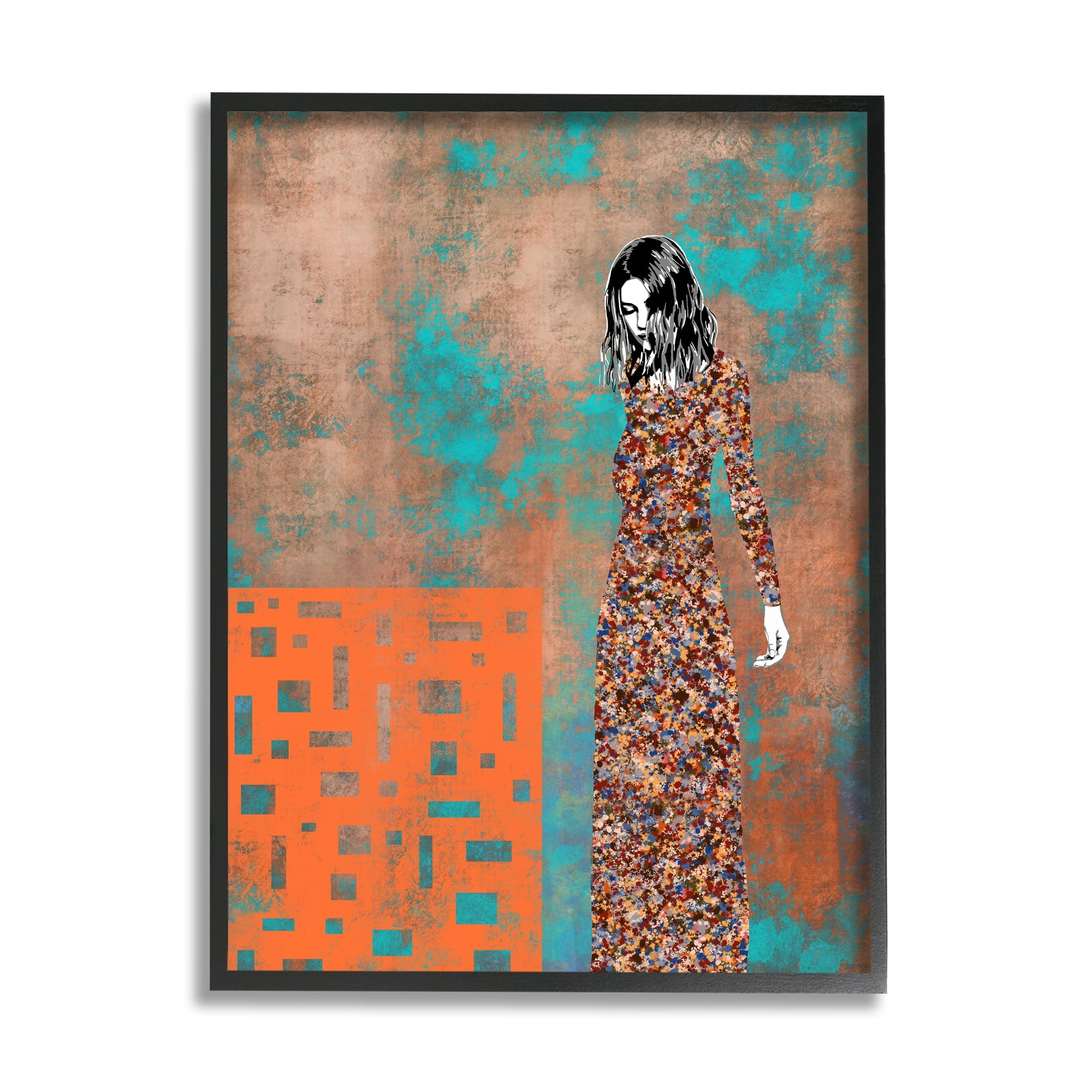 Stupell Industries Modern Female Portrait Abstract Collage Bold Shapes, 16 x 20,Design by Jose Cacho