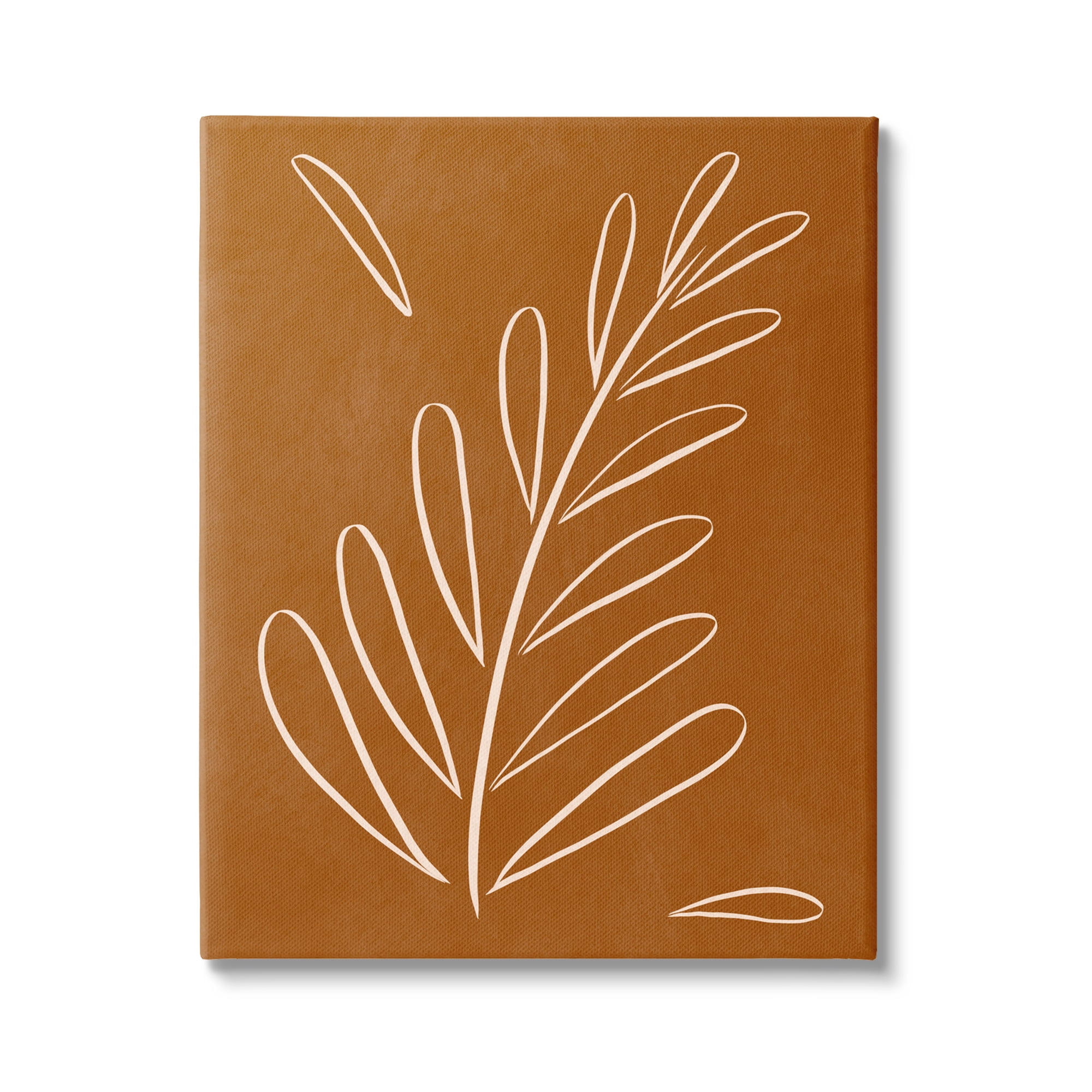 Stupell Industries Modern Fern on Brown Botanical & Floral Painting Gallery Wrapped Canvas Art Print Wall Art, 36 x 48
