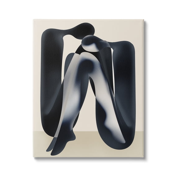 Stupell Industries Modern Figures Sitting Abstract Painting Gallery Wrapped Canvas Art Print Wall Art, 16 x 20