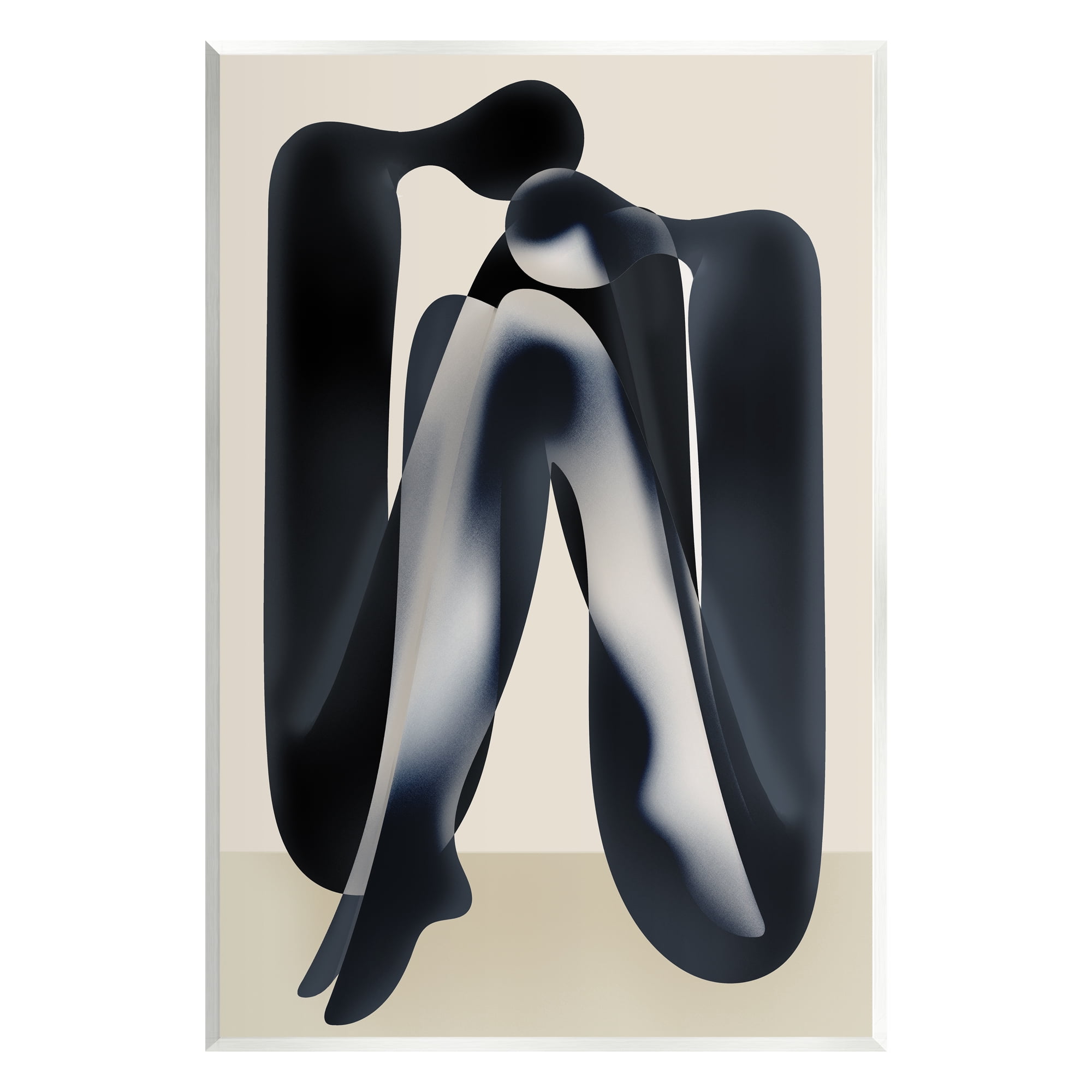 Stupell Industries Modern Figures Sitting Abstract Painting Unframed Art Print Wall Art, 13 x 19