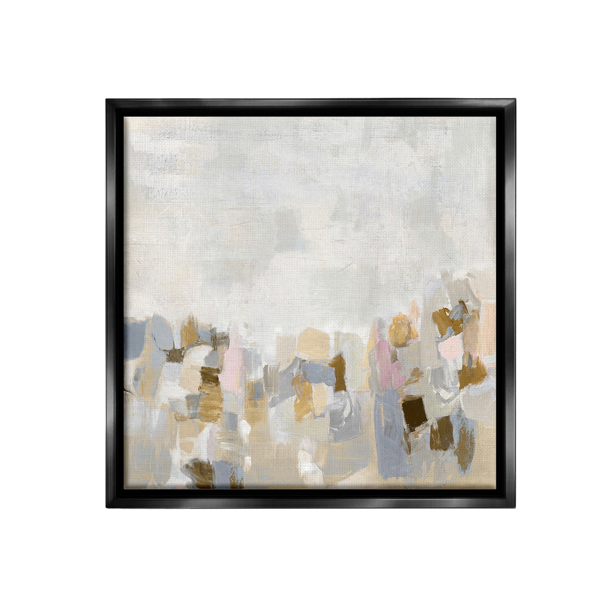 Stupell Industries Modern Flecked Landscape Abstract Painting Black Floater Framed Canvas Art Print Wall Art, 18 x 18