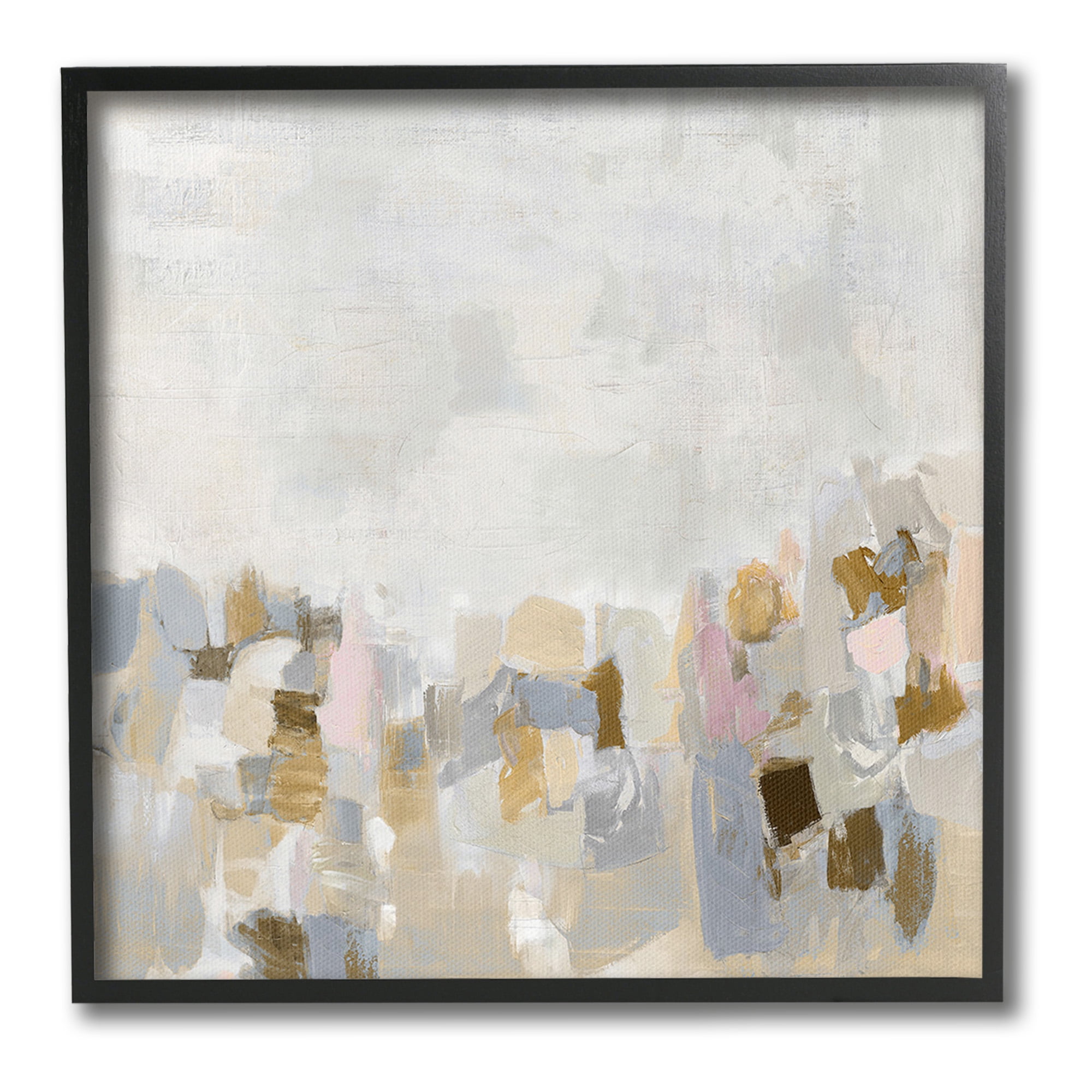 Stupell Industries Modern Flecked Landscape Abstract Painting Black Framed Art Print Wall Art, 24 x 24