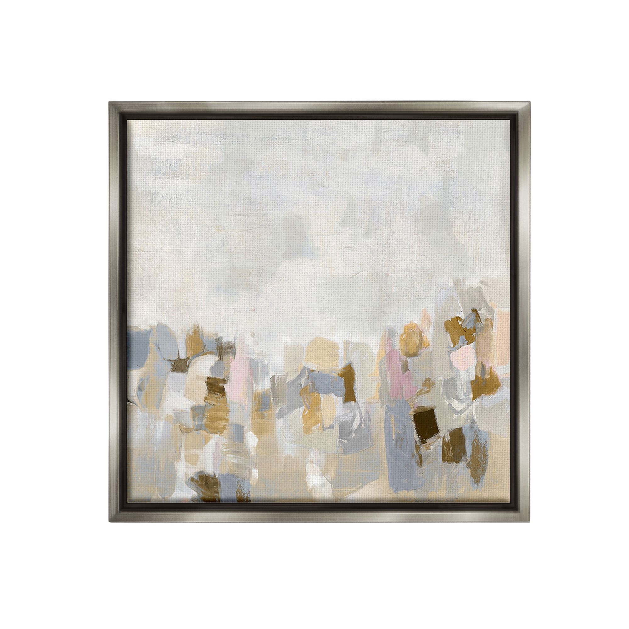 Stupell Industries Modern Flecked Landscape Abstract Painting Gray Floater Framed Canvas Art Print Wall Art, 18 x 18