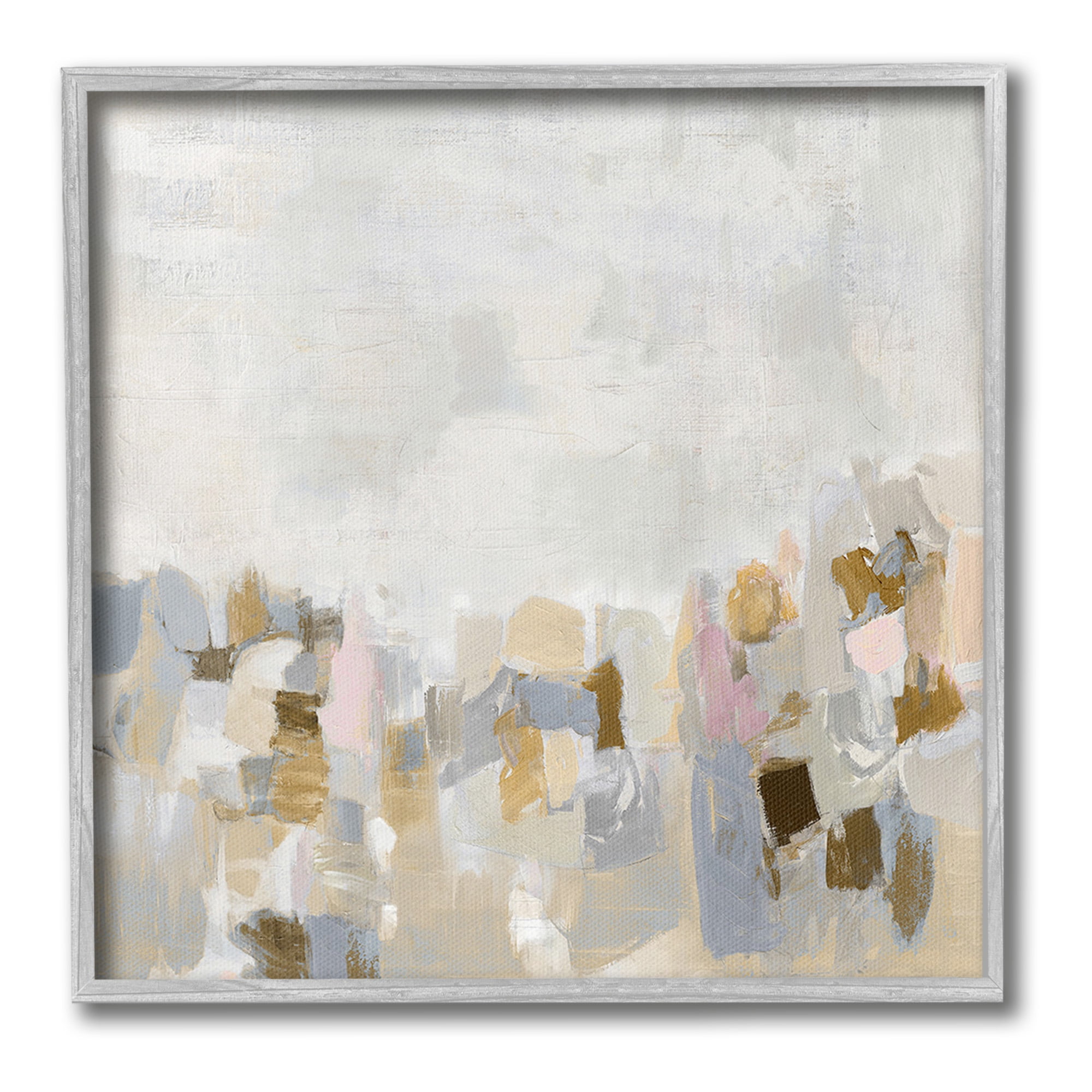 Stupell Industries Modern Flecked Landscape Abstract Painting Gray Framed Art Print Wall Art, 24 x 24