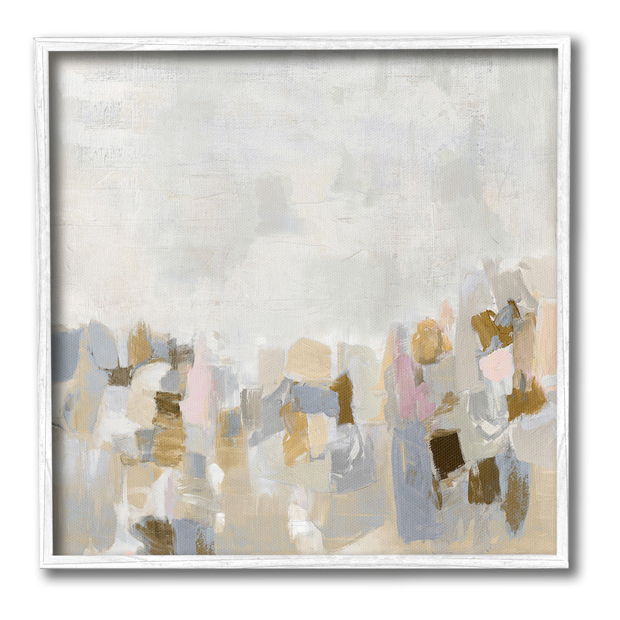 Stupell Industries Modern Flecked Landscape Abstract Painting White Framed Art Print Wall Art, 12 x 12