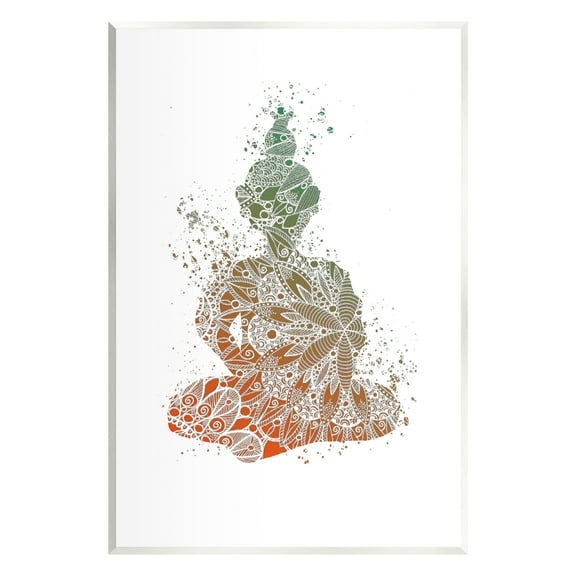 Stupell Industries Modern Floral Buddha Abstract Painting Unframed Art Print Wall Art, 10 x 15