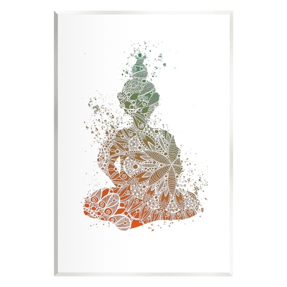 Stupell Industries Modern Floral Buddha Abstract Painting Unframed Art Print Wall Art, 13 x 19