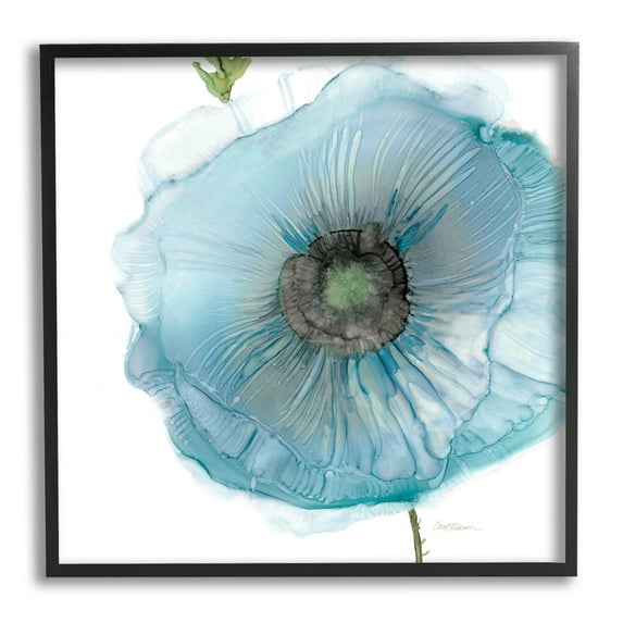 Stupell Industries Modern Floral Poppy Shape Graphic Art Black Framed Art Print Wall Art, Design by Carol Robinson