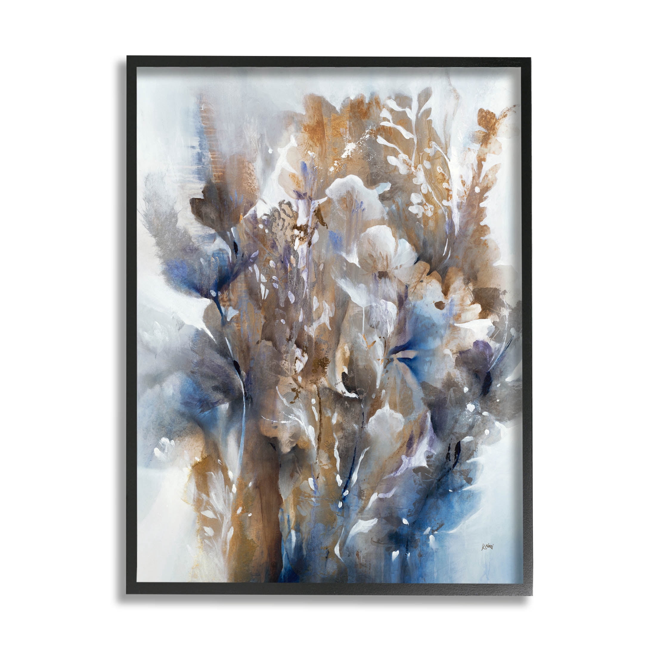 Stupell Industries Modern Flower Bouquet Composition Painting Black Framed Art Print Wall Art, Design by K. Nari