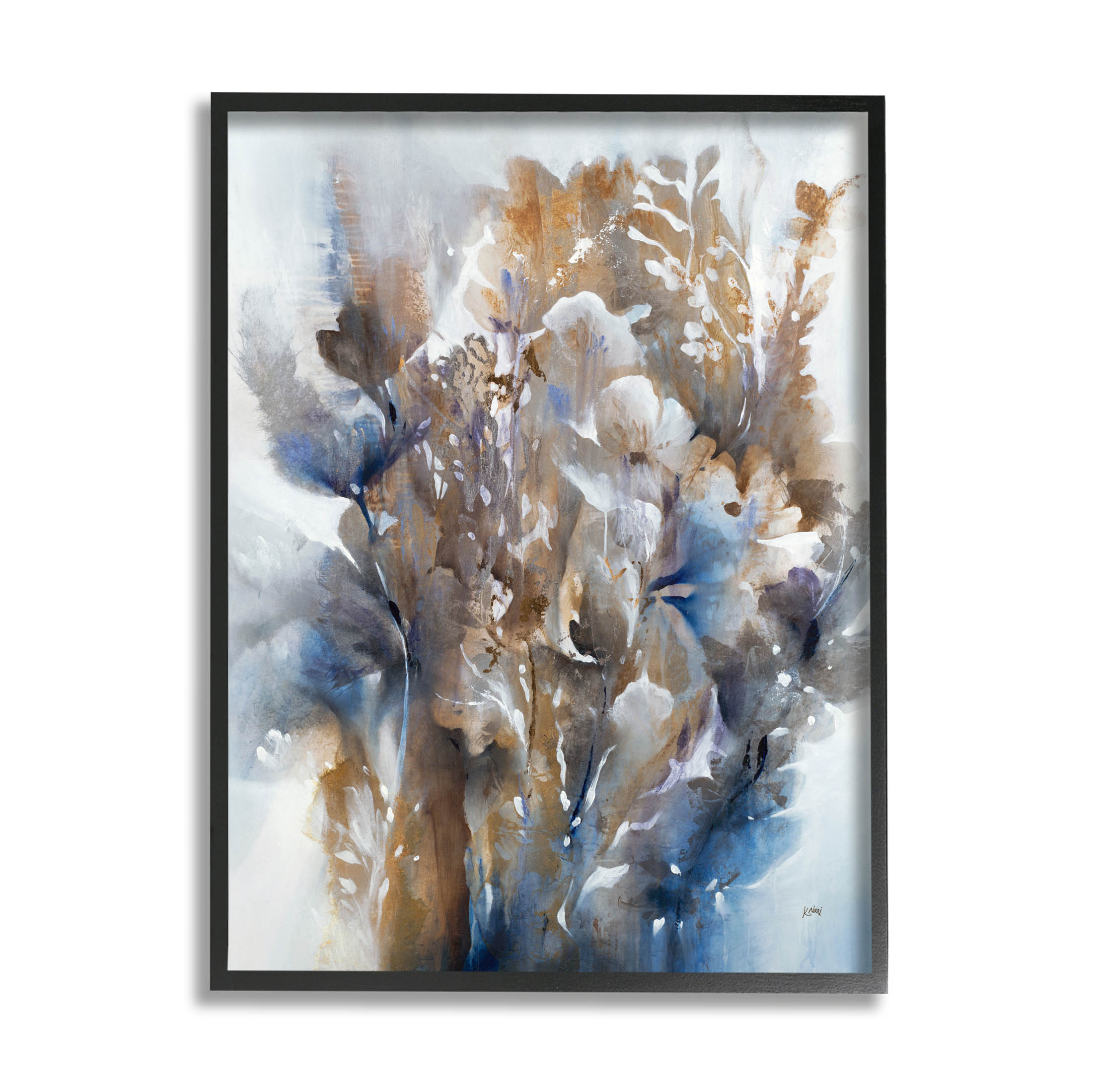 Stupell Industries Modern Flower Bouquet Composition Painting Black Framed Art Print Wall Art, Design by K. Nari