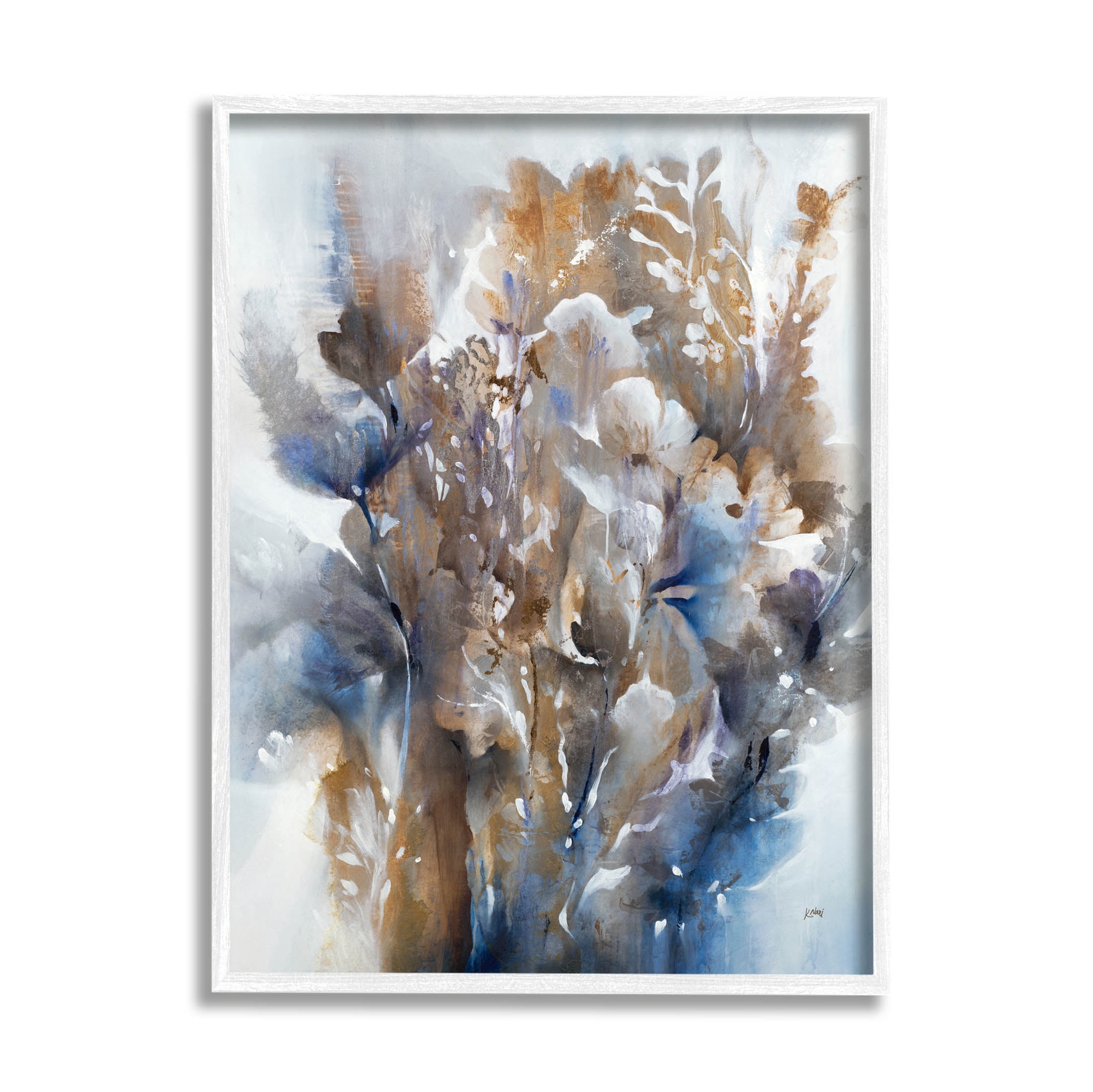 Stupell Industries Modern Flower Bouquet Composition Painting White Framed Art Print Wall Art, Design by K. Nari