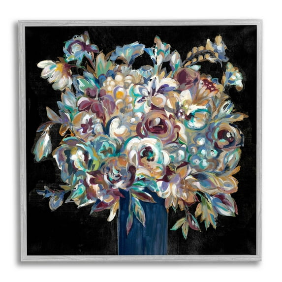 Stupell Industries Modern Flower Bouquet Painting Painting Gray Framed Art Print Wall Art, Design by Liz Jardine