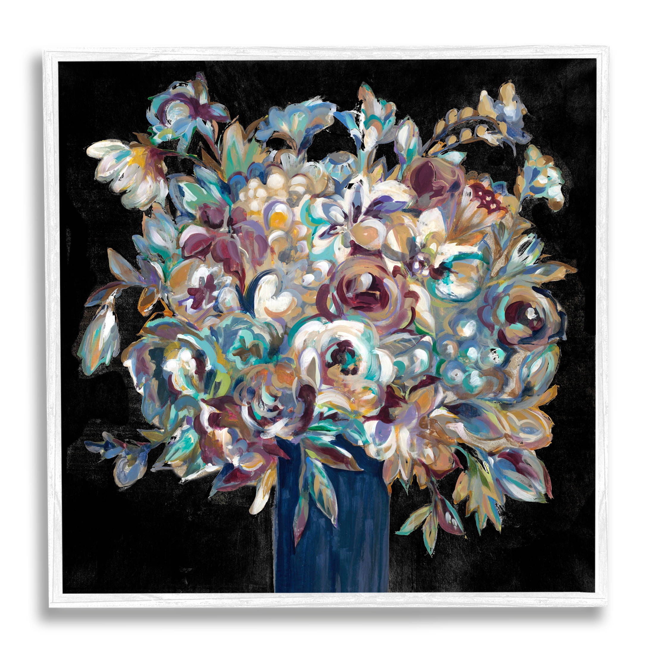 Stupell Industries Modern Flower Bouquet Painting Painting White Framed Art Print Wall Art, Design by Liz Jardine