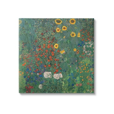 Stupell Industries Modern Flower Garden Collage Graphic Art Gallery Wrapped Canvas Print Wall Art, Design by Gustav Klimt