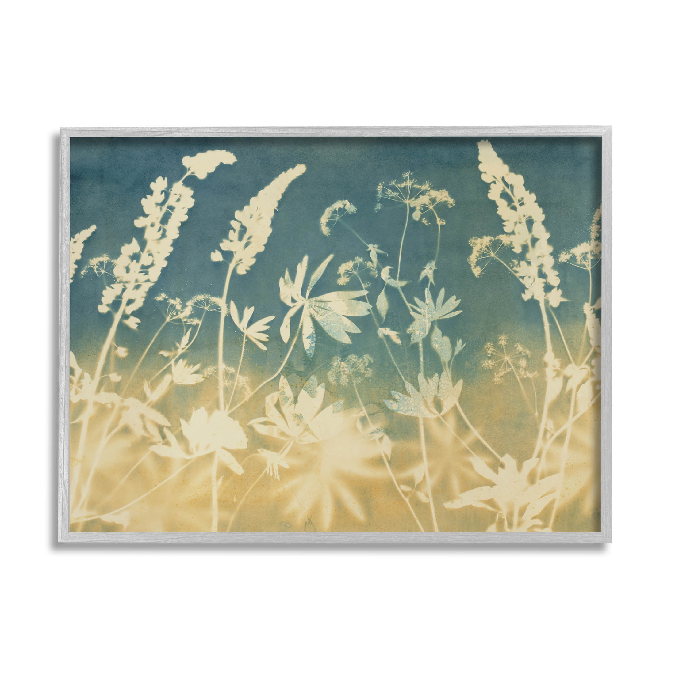 Stupell Industries Modern Flower Meadow Botanicals Graphic Art Gray Framed Art Print Wall Art, Design by Liz St. Andre