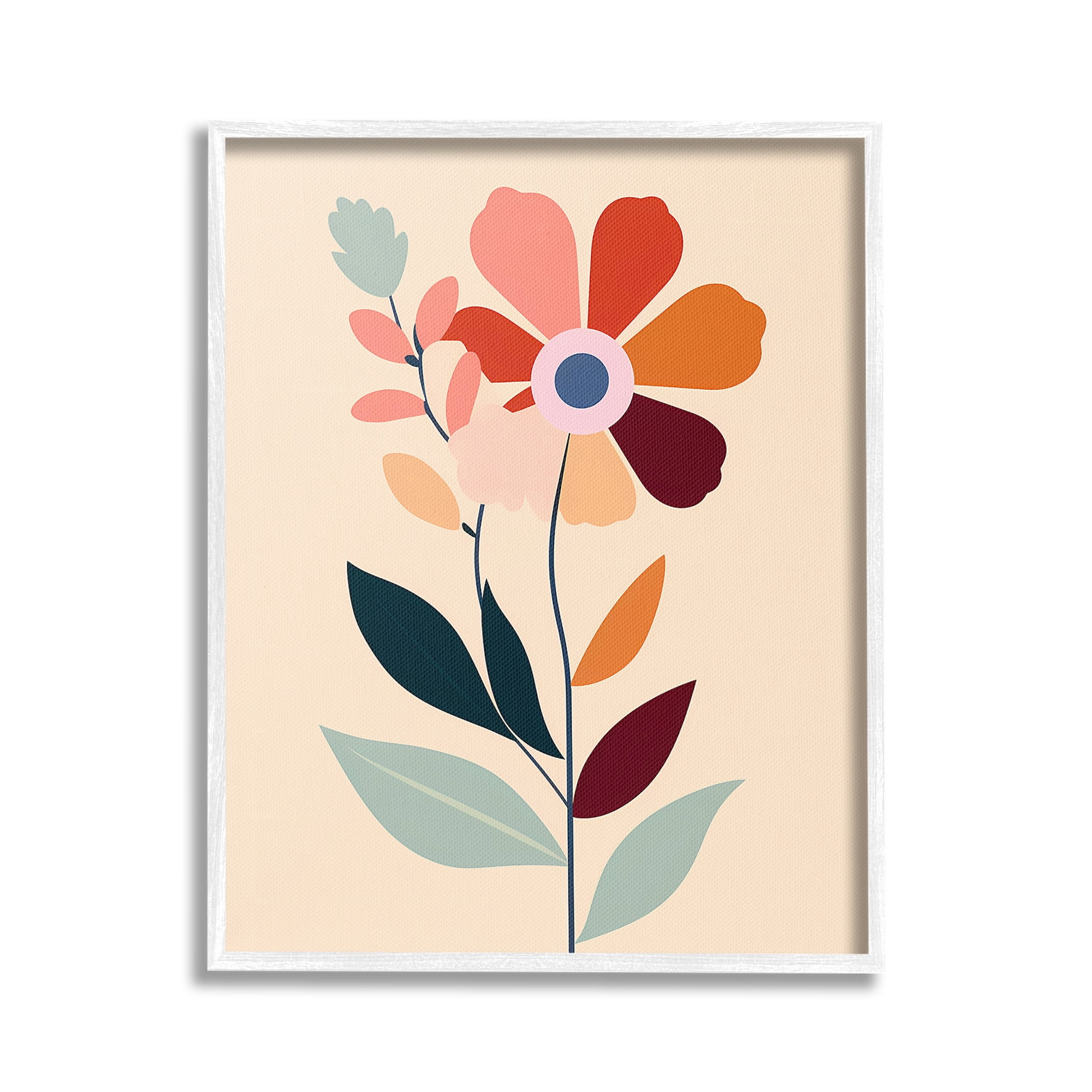 Stupell Industries Modern Flower Sprigs Botanical & Floral Painting White Framed Art Print Wall Art, 16 x 20