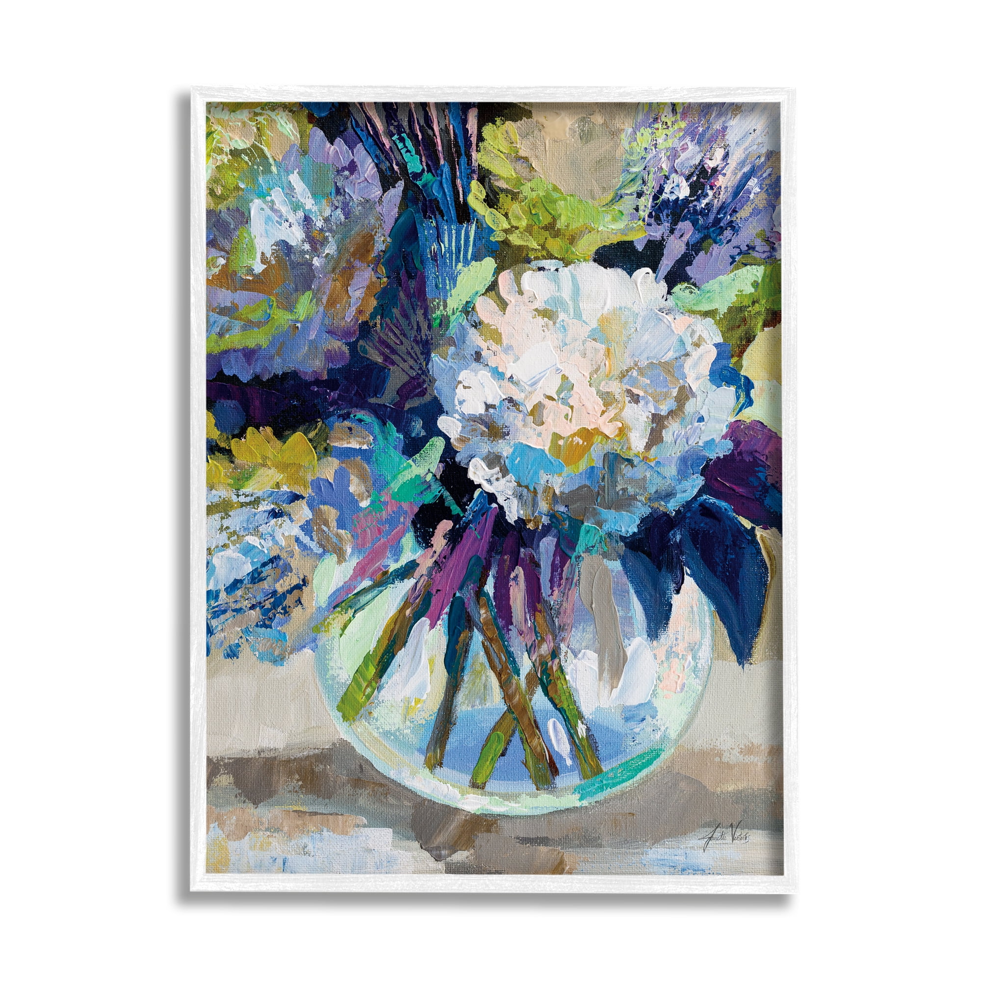 Stupell Industries Modern Flower Vase Botanical & Floral Painting White Framed Art Print Wall Art, 11 x 14
