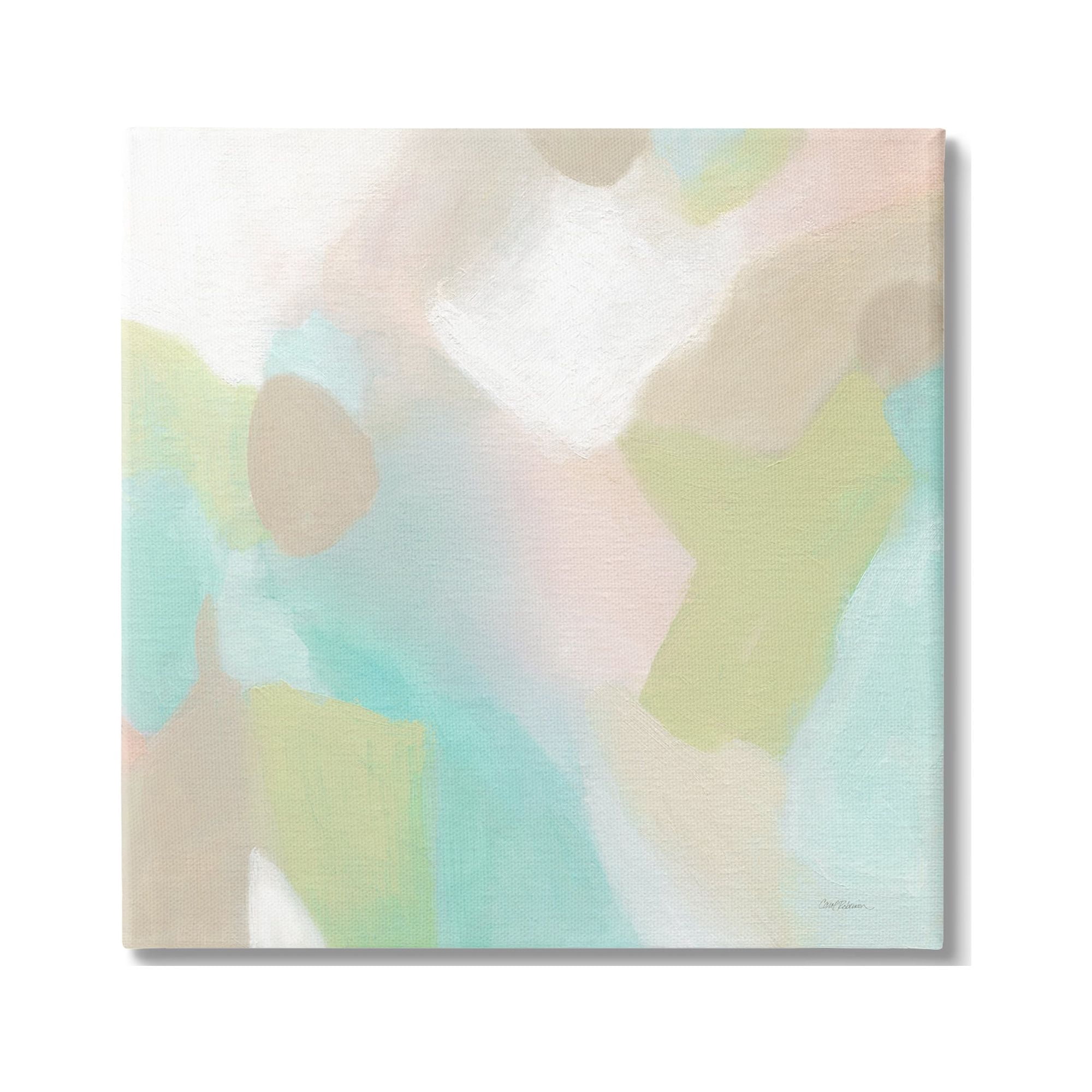 Stupell Industries Modern Fluid Pastel Shapes Soft Green Accent Painting Gallery Wrapped Canvas Print Wall Art, Design by Carol Robinson
