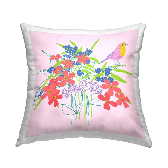 Stupell Industries Modern Fluttering Petals Decorative Printed Throw Pillow, 18 x 18