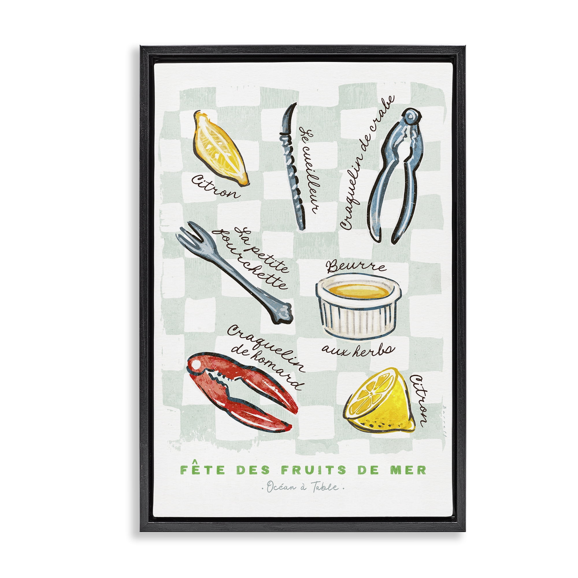 Stupell Industries Modern French Bistro Black Framed Floater Canvas Wall Art, design by Chad Barrett
