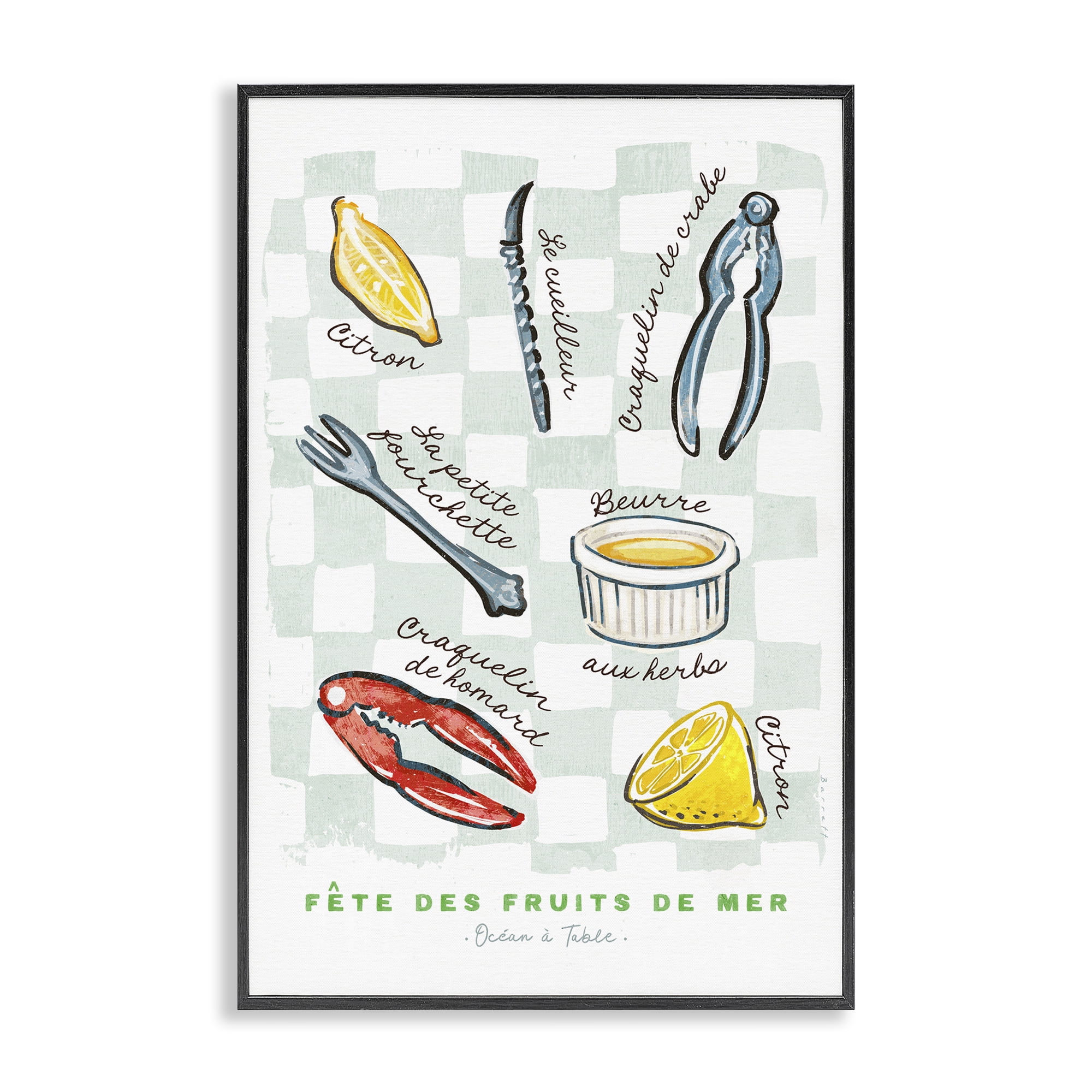 Stupell Industries Modern French Bistro Black Framed Giclee Art, design by Chad Barrett