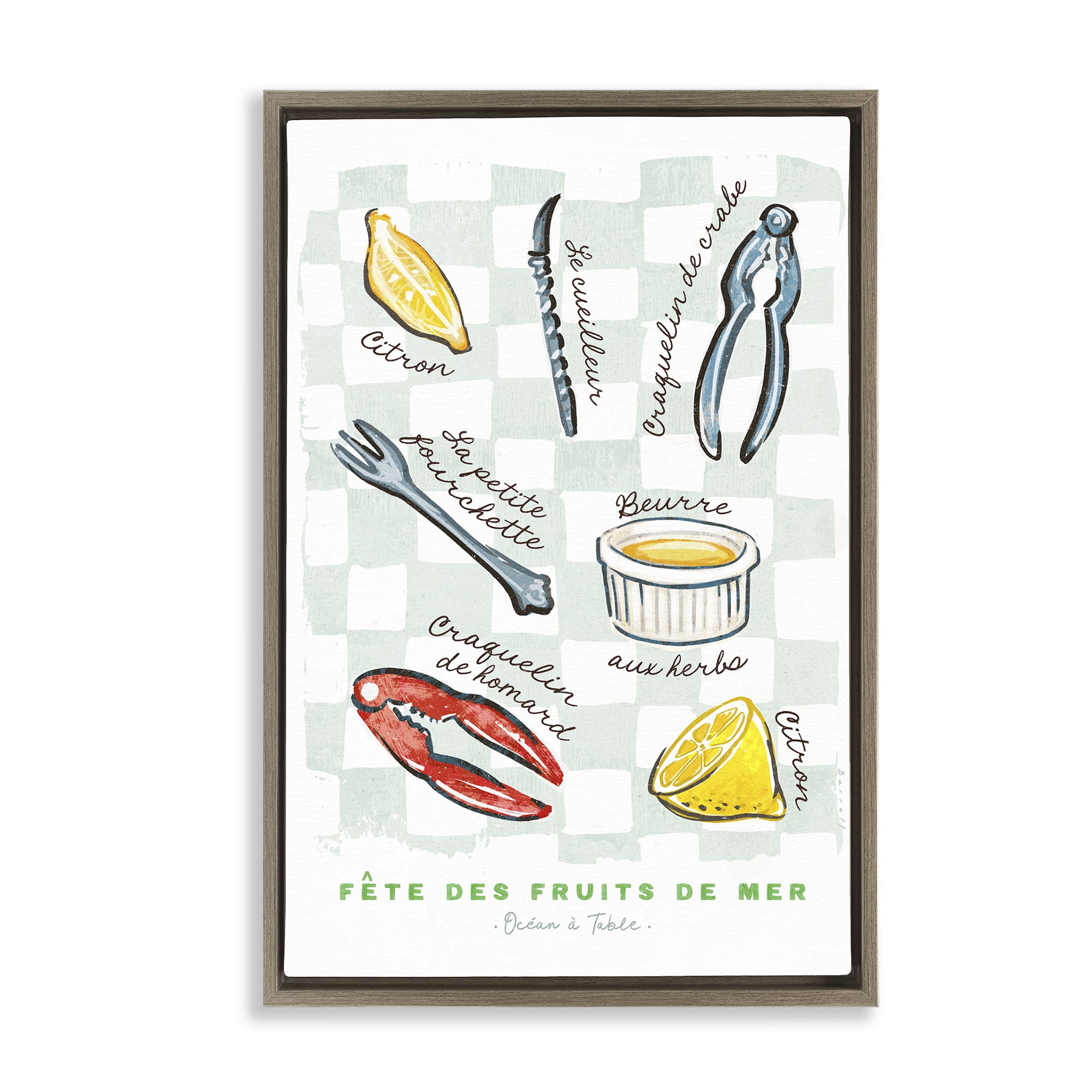 Stupell Industries Modern French Bistro Brown Framed Floater Canvas Wall Art, design by Chad Barrett