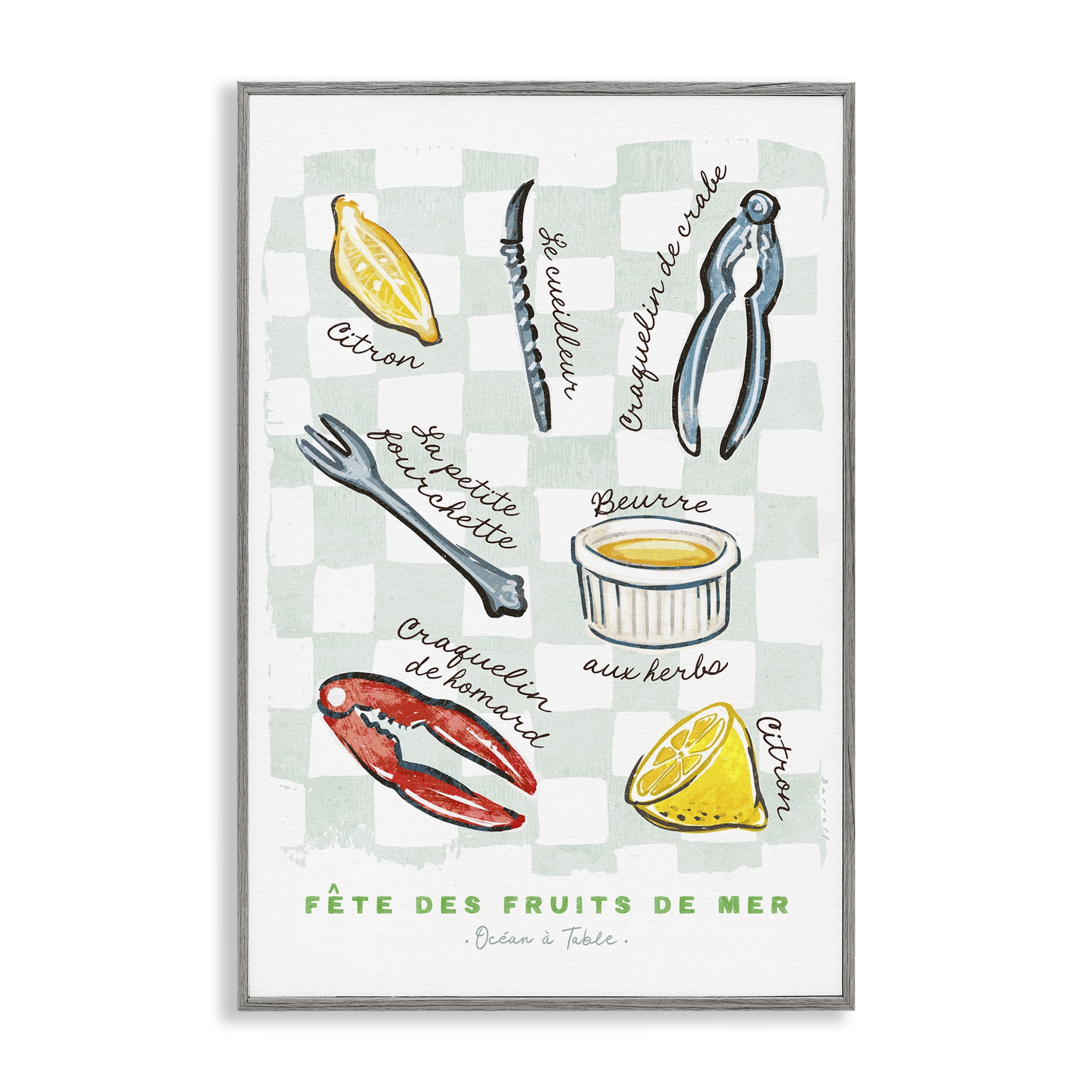 Stupell Industries Modern French Bistro Gray Framed Giclee Art, design by Chad Barrett