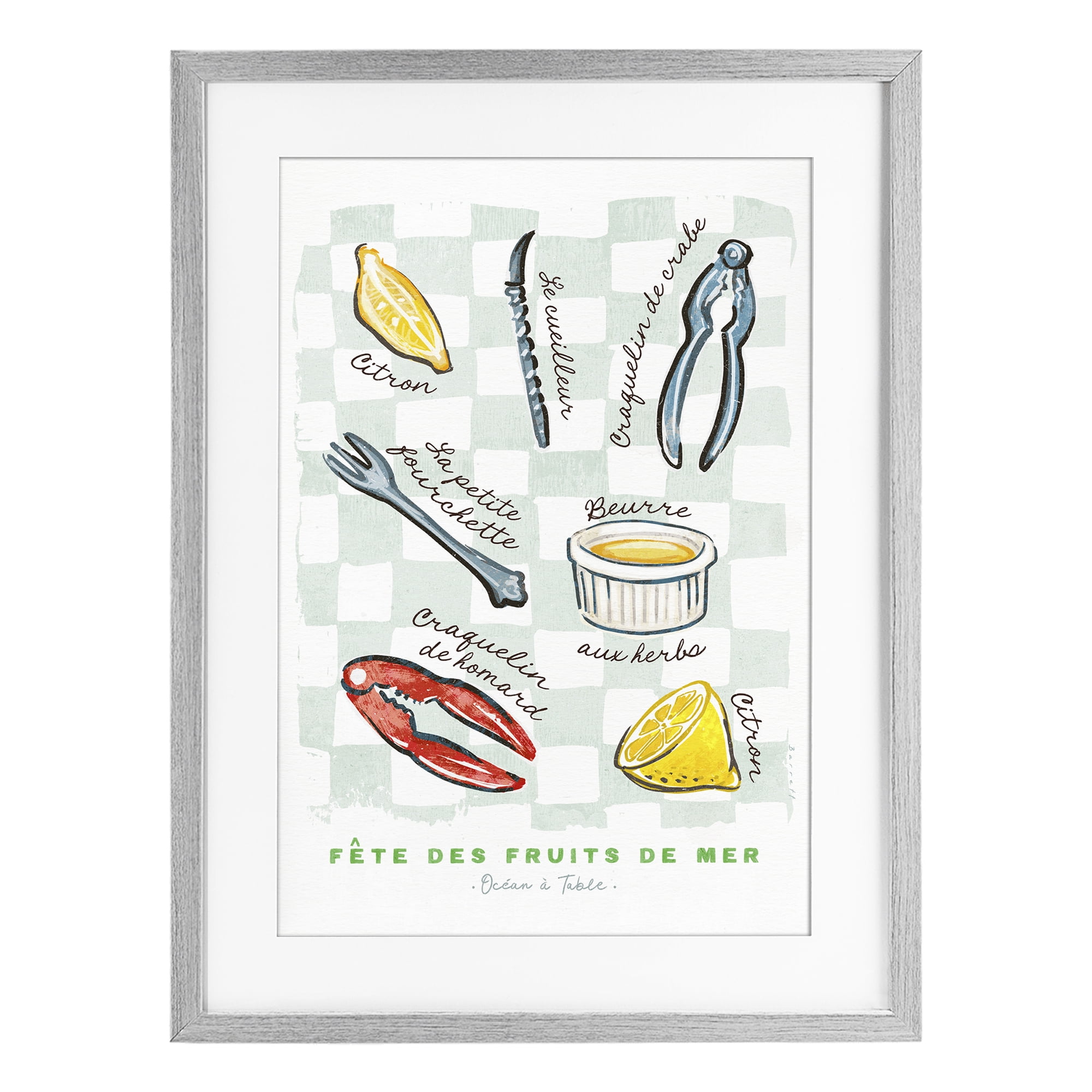 Stupell Industries Modern French Bistro Gray Framed Print Under Glass, design by Chad Barrett
