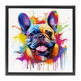 thumbnail image 1 of Stupell Industries Modern French Bulldog Modern Splash Black Floating Frame Canvas Art, 18 x 18, by MB Cunningham, 1 of 7