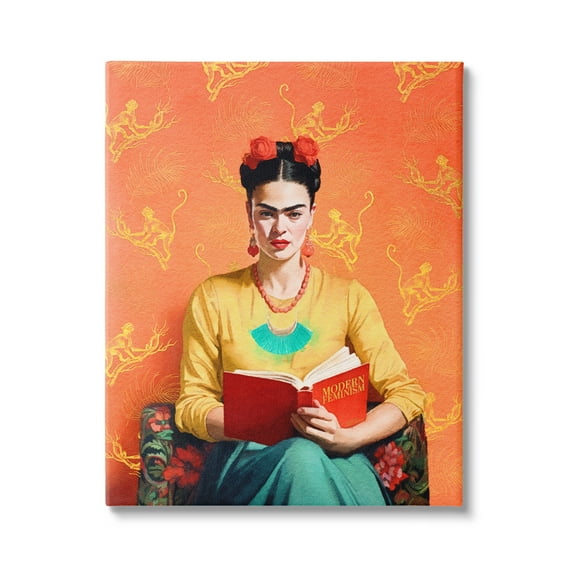 Stupell Industries Modern Frida Kahlo Literature & Flim Painting Gallery Wrapped Canvas Art Print Wall Art, 16 x 20