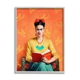 thumbnail image 1 of Stupell Industries Modern Frida Kahlo Literature & Flim Painting Gray Framed Art Print Wall Art, 24 x 30, 1 of 9