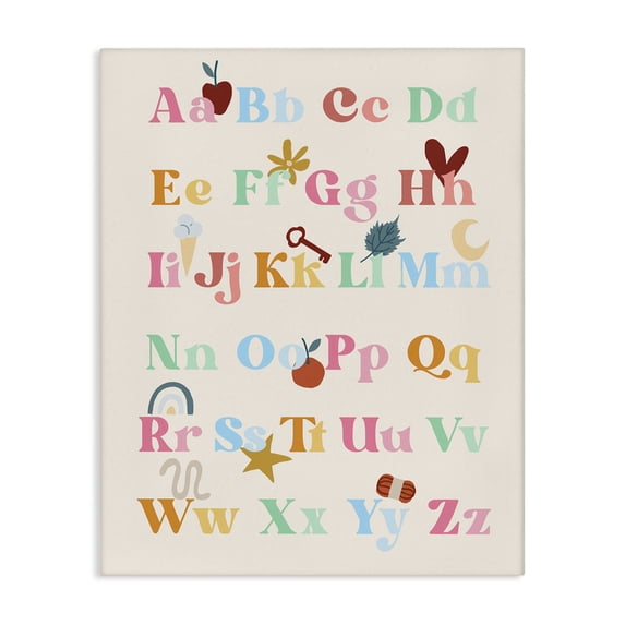 Stupell Industries Modern Fun Alphabet Chart Canvas Art, 24 x 30, by Lil' Rue