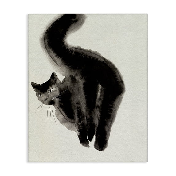Stupell Industries Modern Fun Black Cat Behind Canvas Art, 36 x 48, by Melissa Wang