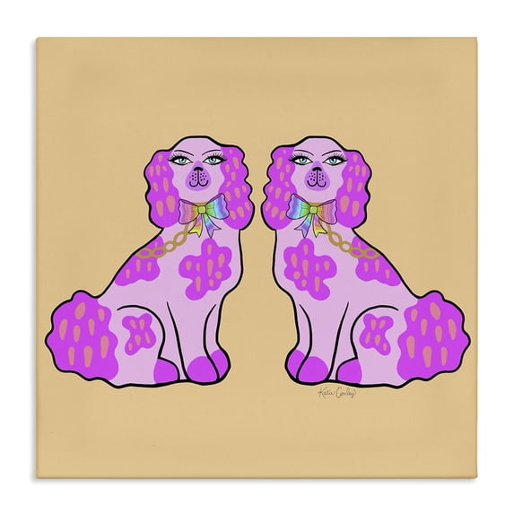 Stupell Industries Modern Funky Glam Pooches Canvas Art, 36 x 36, by Katie Conley