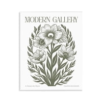 Stupell Industries Modern Gallery Green Florals Floral Painting Unframed Art Print Wall Art, 11 x 14