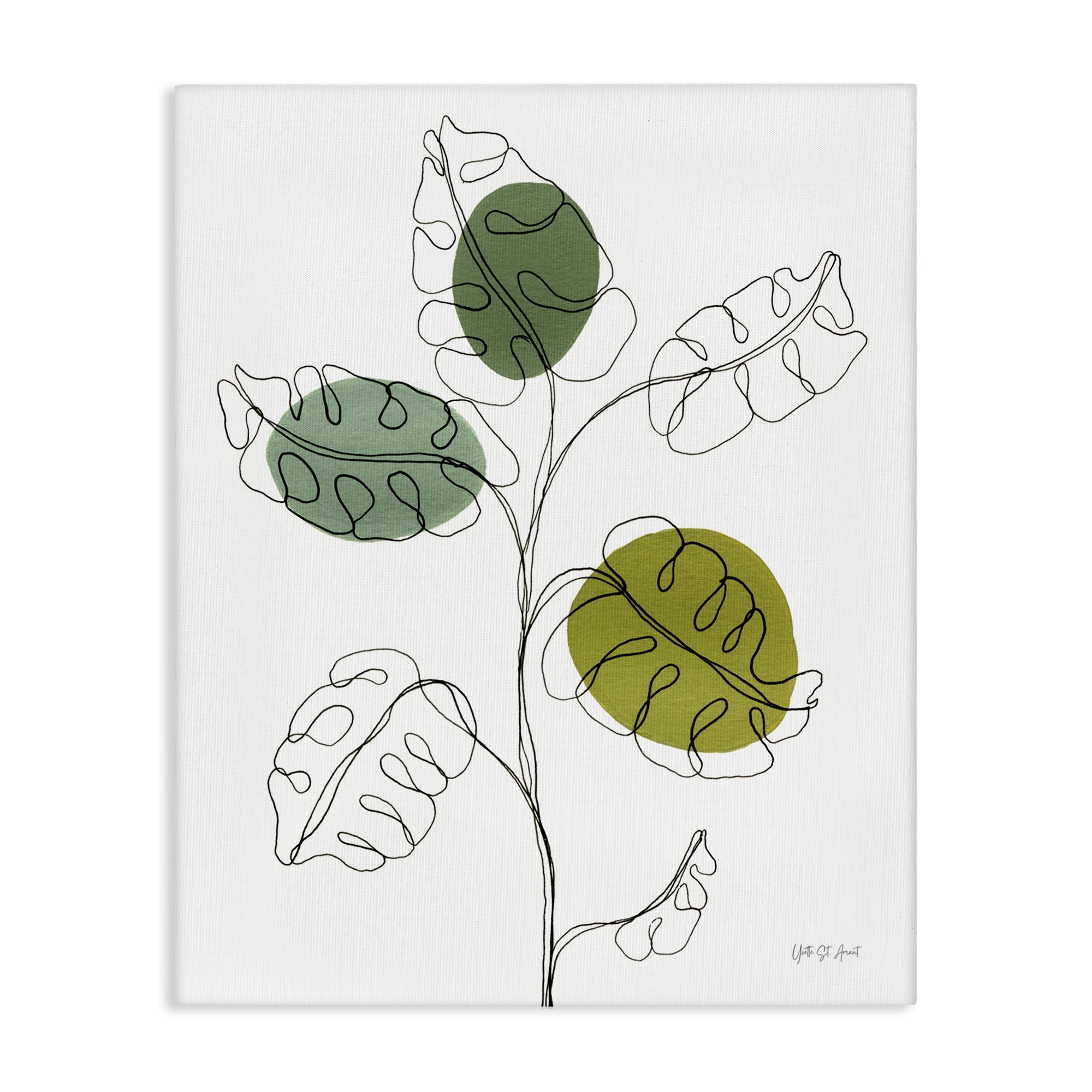 Stupell Industries Modern Garden Leaves Botanical & Floral Painting Gallery Wrapped Canvas Art Print Wall Art, 24 x 30