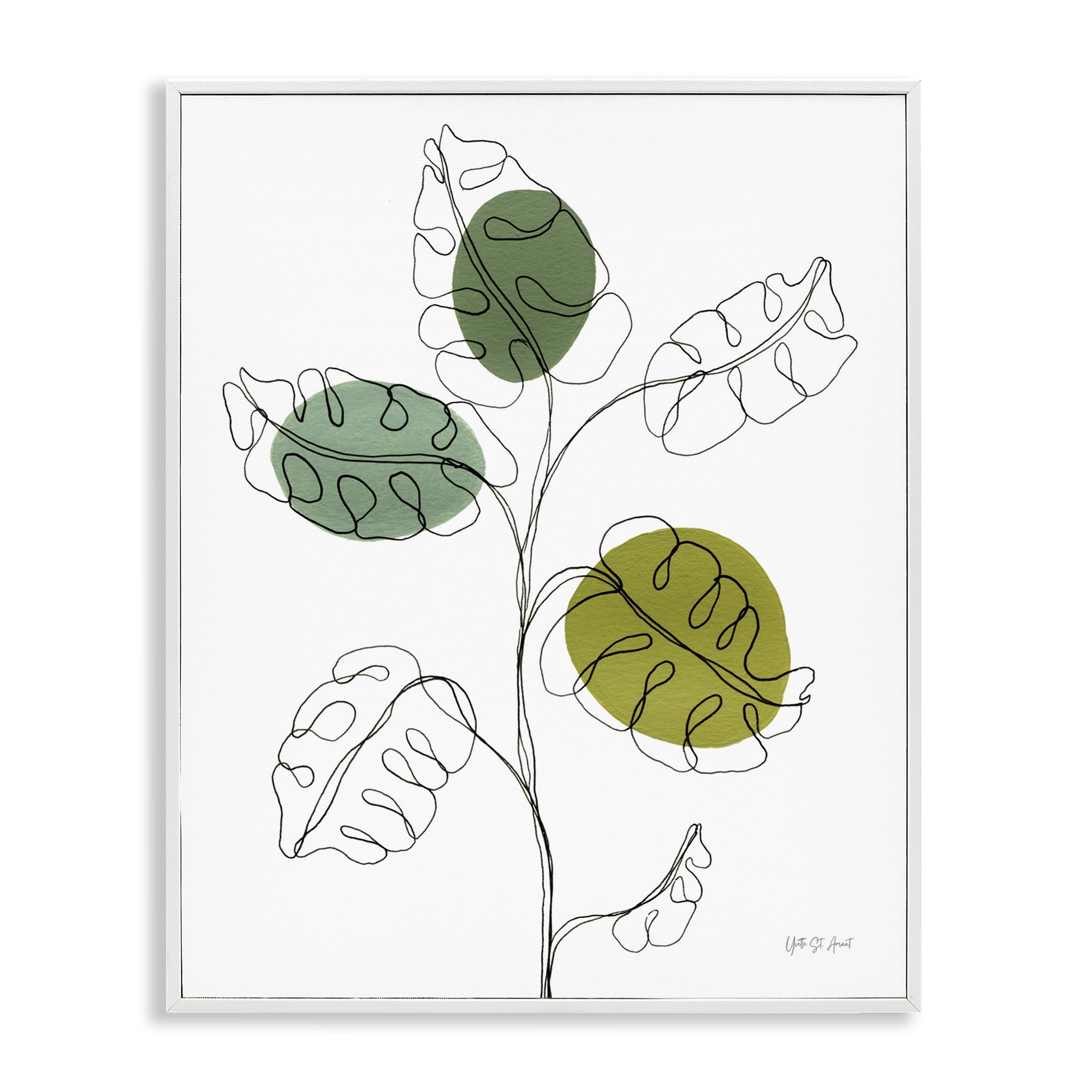 Stupell Industries Modern Garden Leaves Botanical & Floral Painting White Framed Art Print Wall Art, 11 x 14