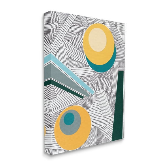Stupell Industries Modern Geometric Abstraction Asymmetrical Circles Canvas Wall Art, 16 x 20, Design by Regina Moore