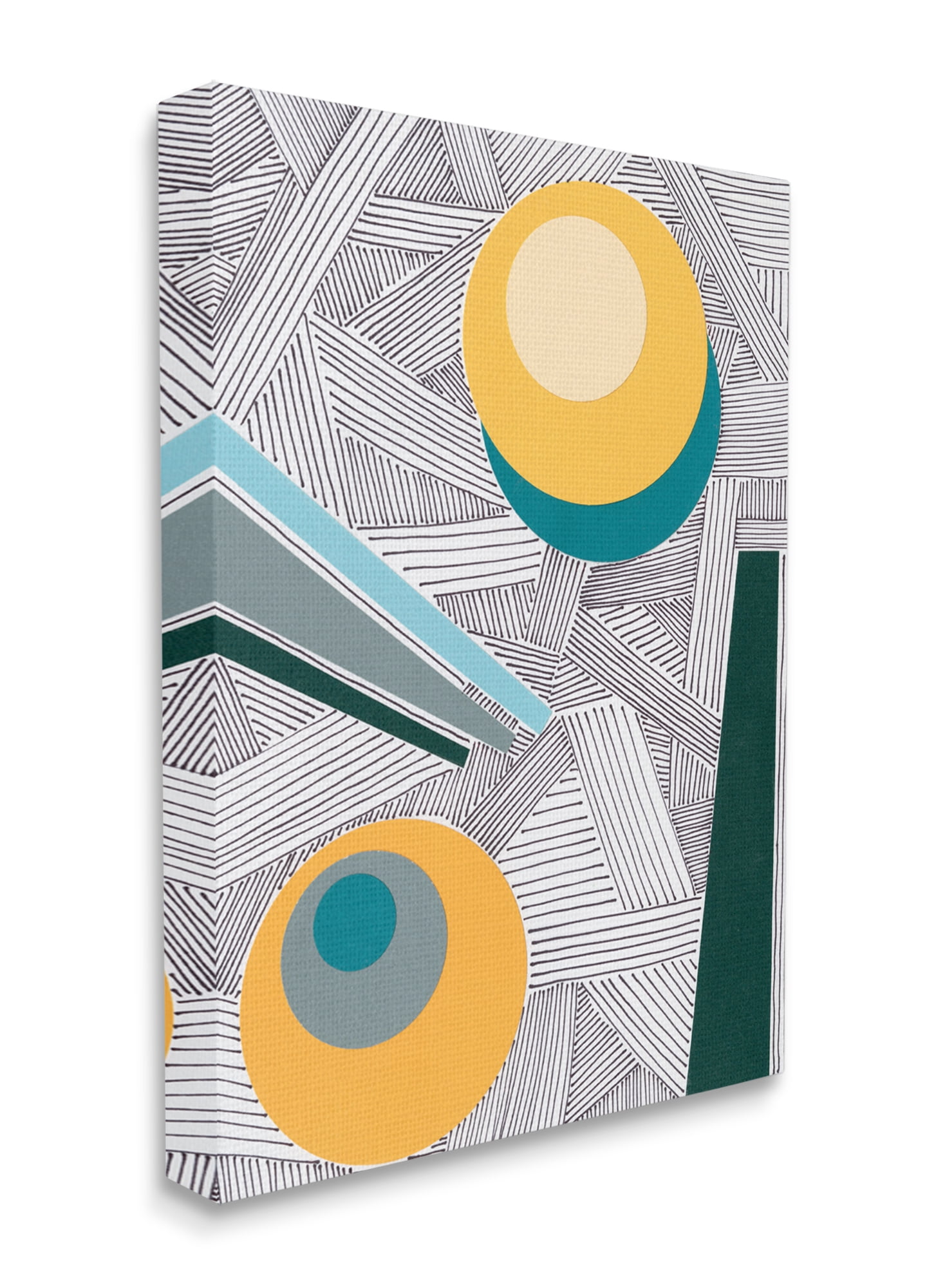 Stupell Industries Modern Geometric Abstraction Asymmetrical Circles Canvas Wall Art, 36 x 48, Design by Regina Moore