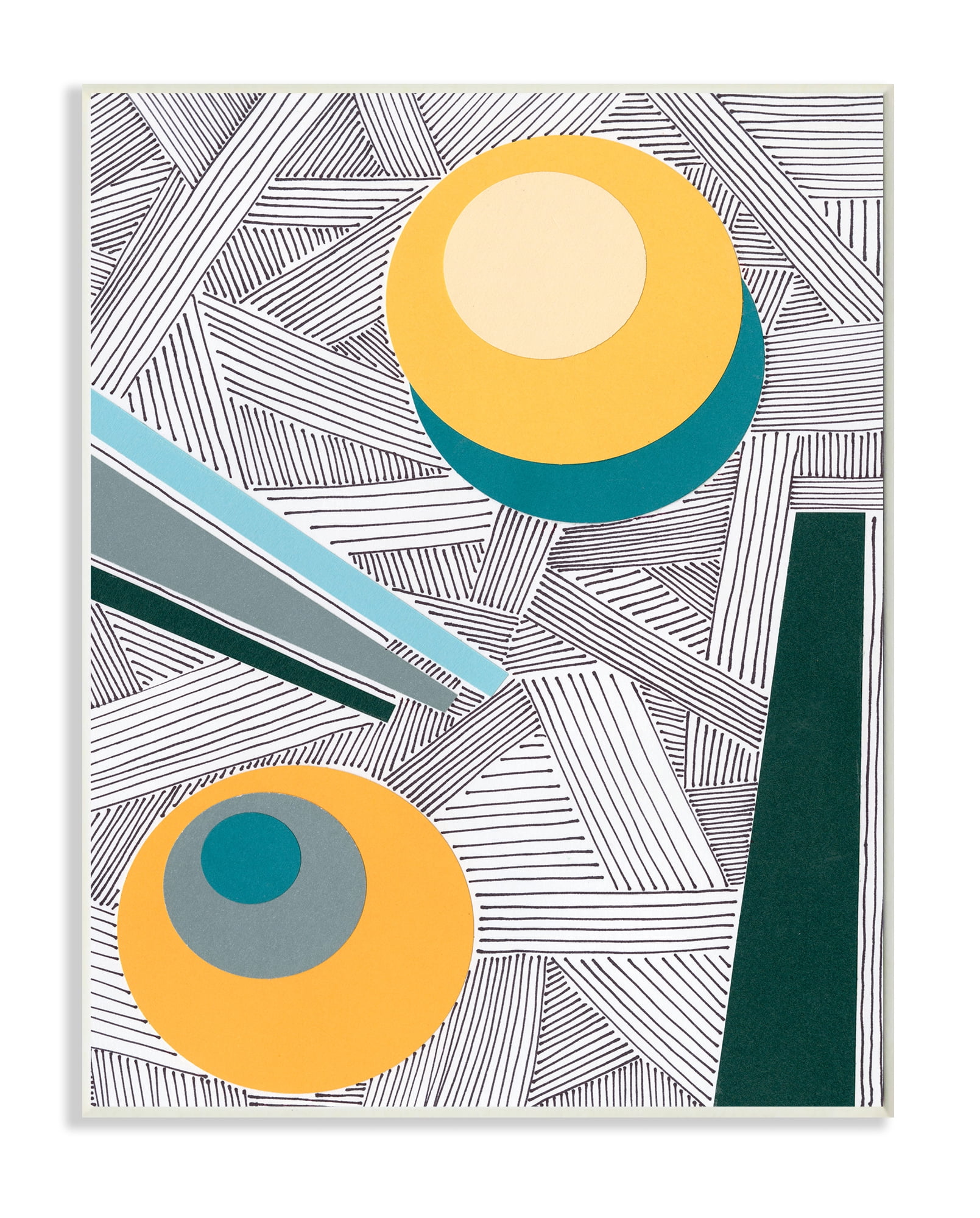 Stupell Industries Modern Geometric Abstraction Asymmetrical Circles Wall Plaque, 10 x 15, Design by Regina Moore