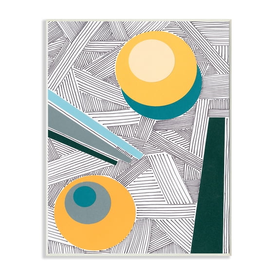 Stupell Industries Modern Geometric Abstraction Asymmetrical Circles Wall Plaque, 10 x 15, Design by Regina Moore