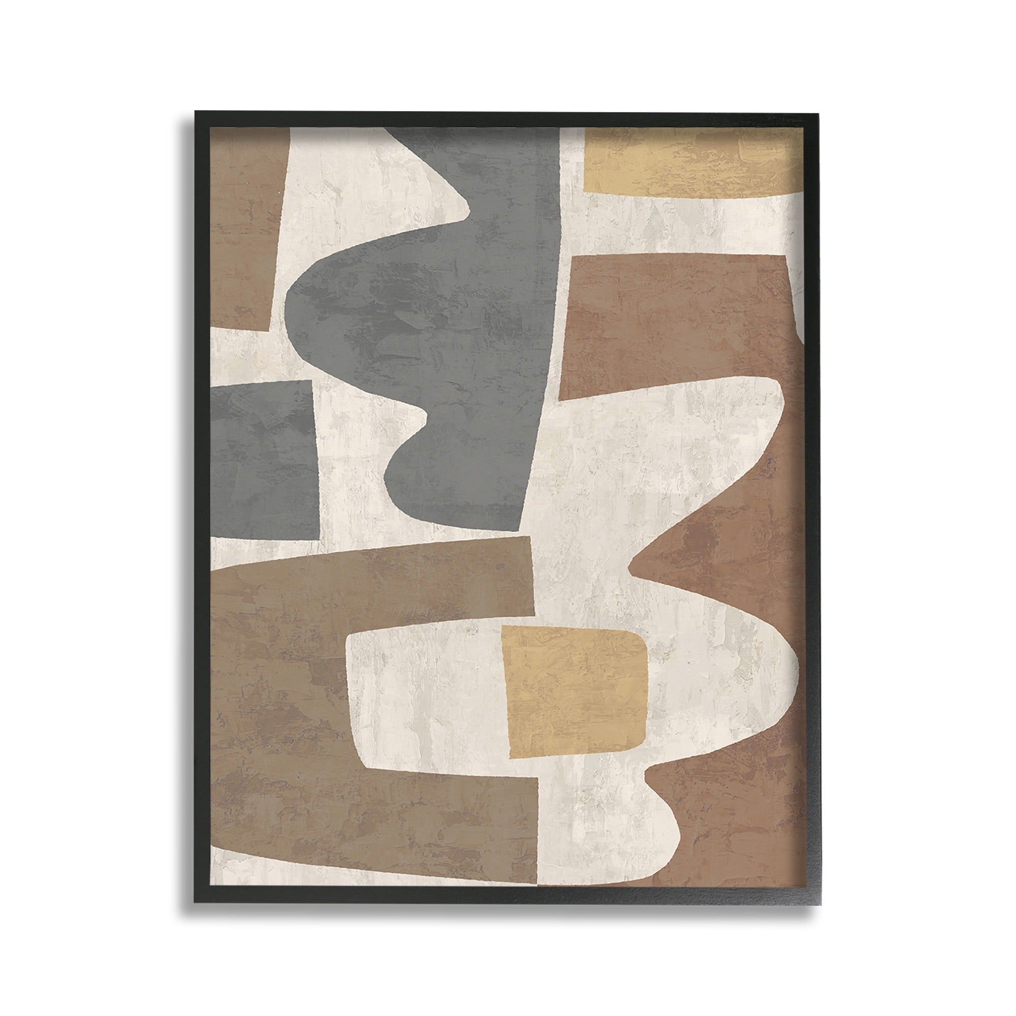 Stupell Industries Modern Geometric Boho Abstract Painting Black Framed Art Print Wall Art, 11 x 14