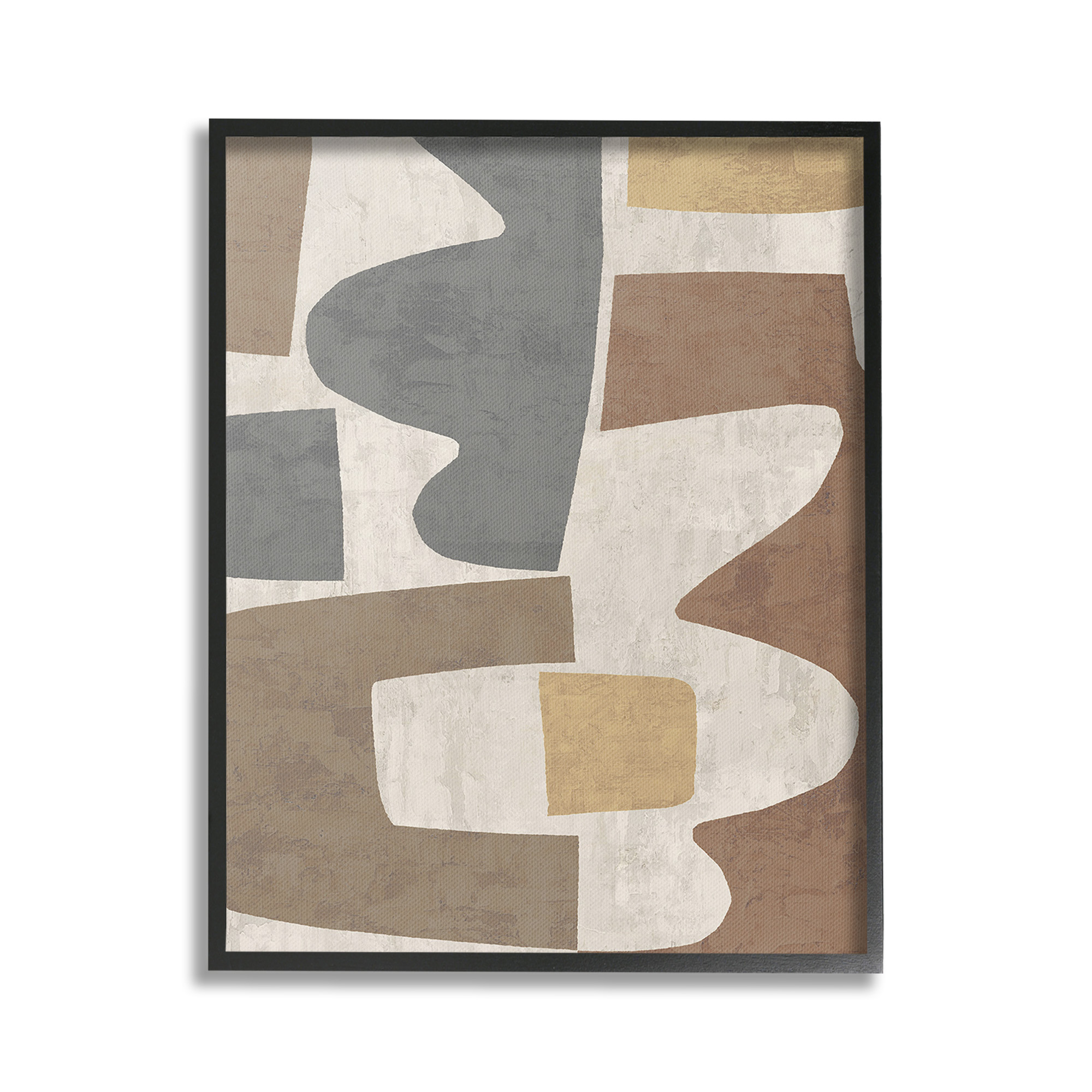 Stupell Industries Modern Geometric Boho Abstract Painting Black Framed Art Print Wall Art, 24 x 30