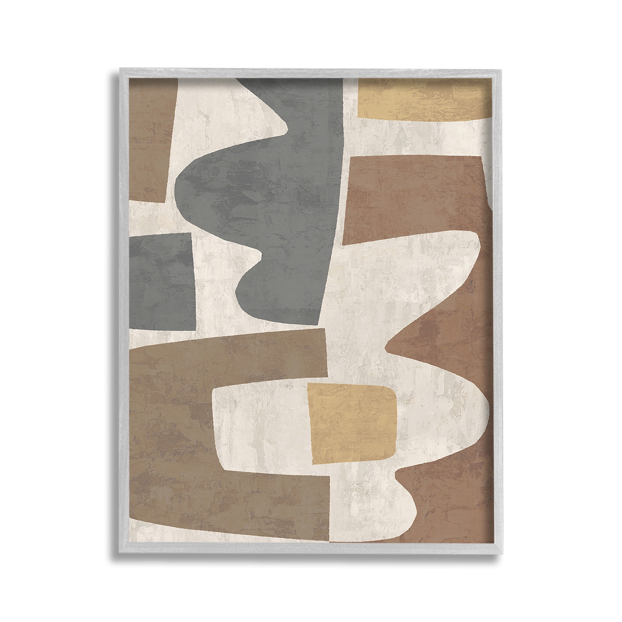 Stupell Industries Modern Geometric Boho Abstract Painting Gray Framed Art Print Wall Art, 11 x 14
